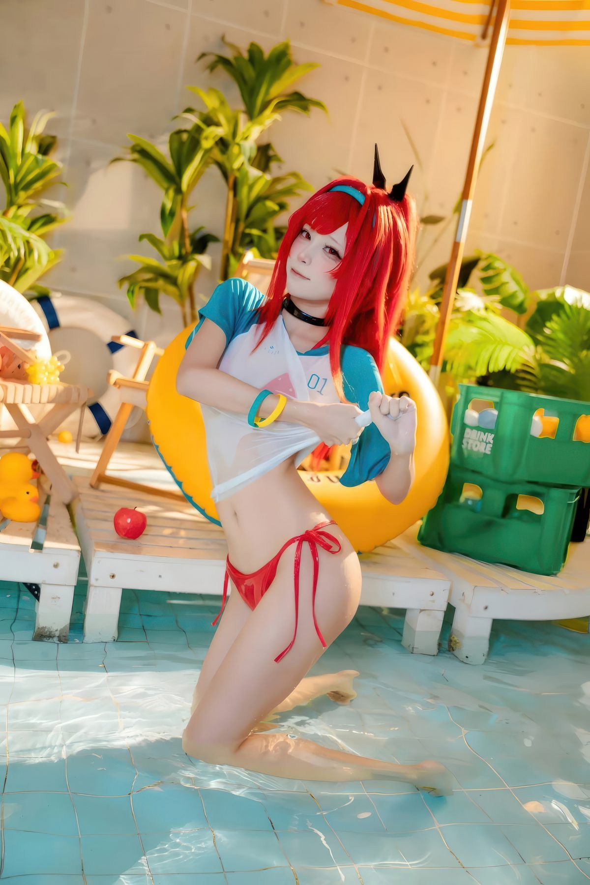 三無人型 cosplay写真_拉毗泳装红色风情合集 | 三無人型 COS拉毗全套图包 [32P-133.8M]