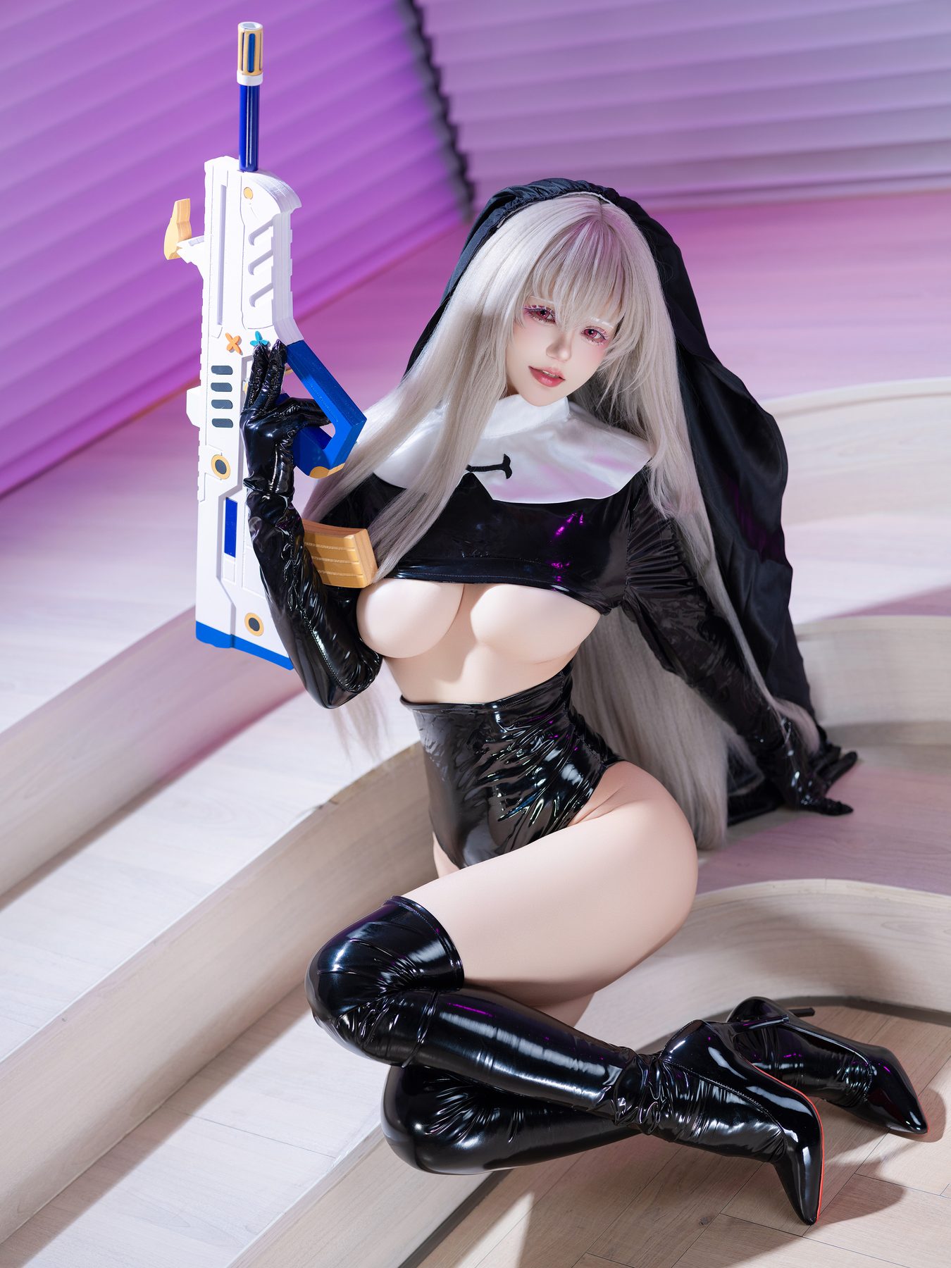 小仓千代w cosplay写真_蔚蓝档案歌住樱子修女服合集 | 小仓千代w COS歌住樱子全套图包 [65P]