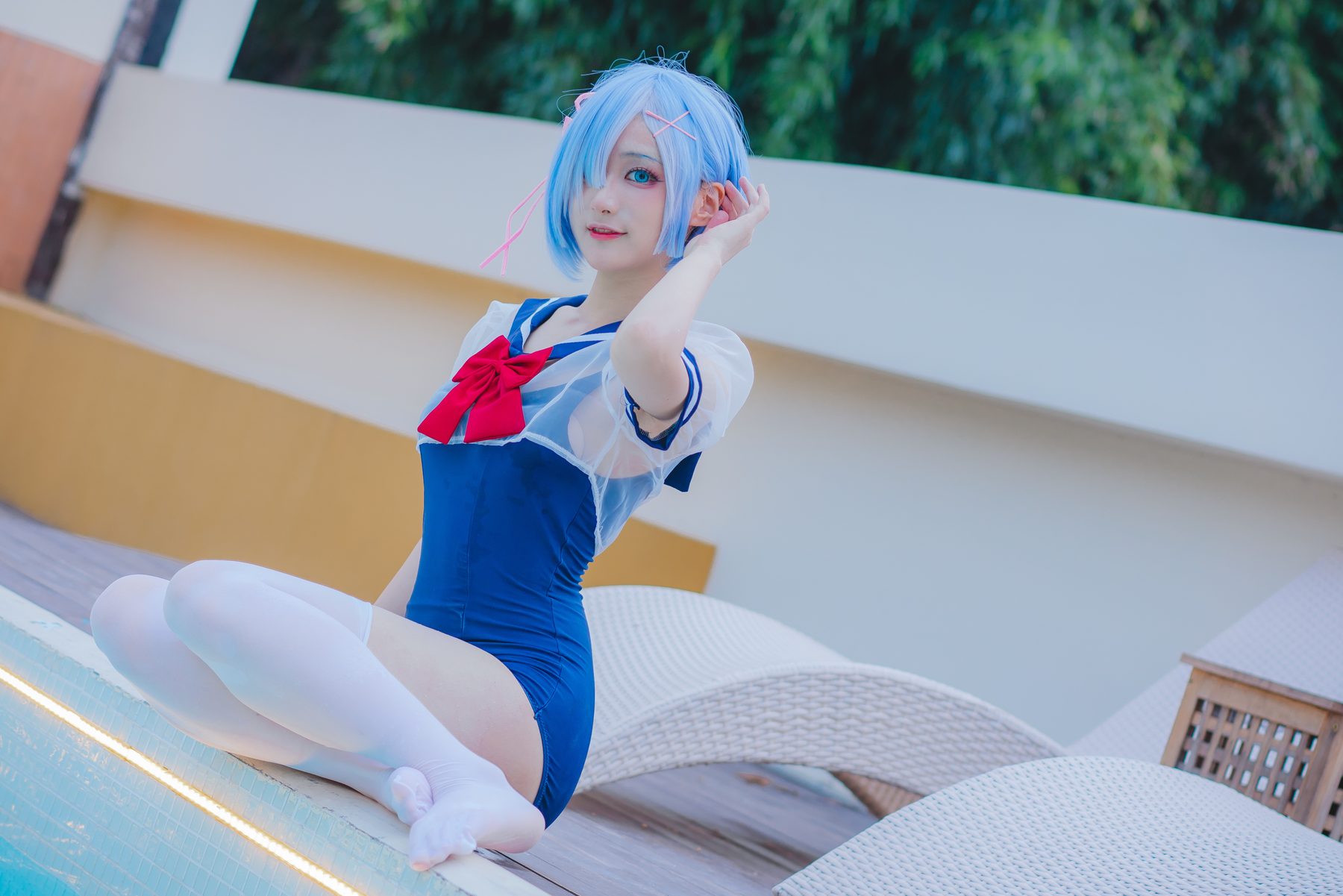 幼愛Youmeko cosplay写真_蕾姆泳装合集 | 幼愛Youmeko COS蕾姆泳装全套图包 [18P-49MB]