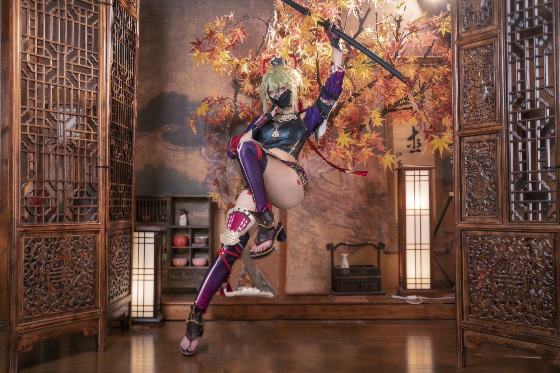 狮砸 cosplay写真_原神久岐忍合集 | 狮砸 COS久岐忍全套图包 [6P-64MB]