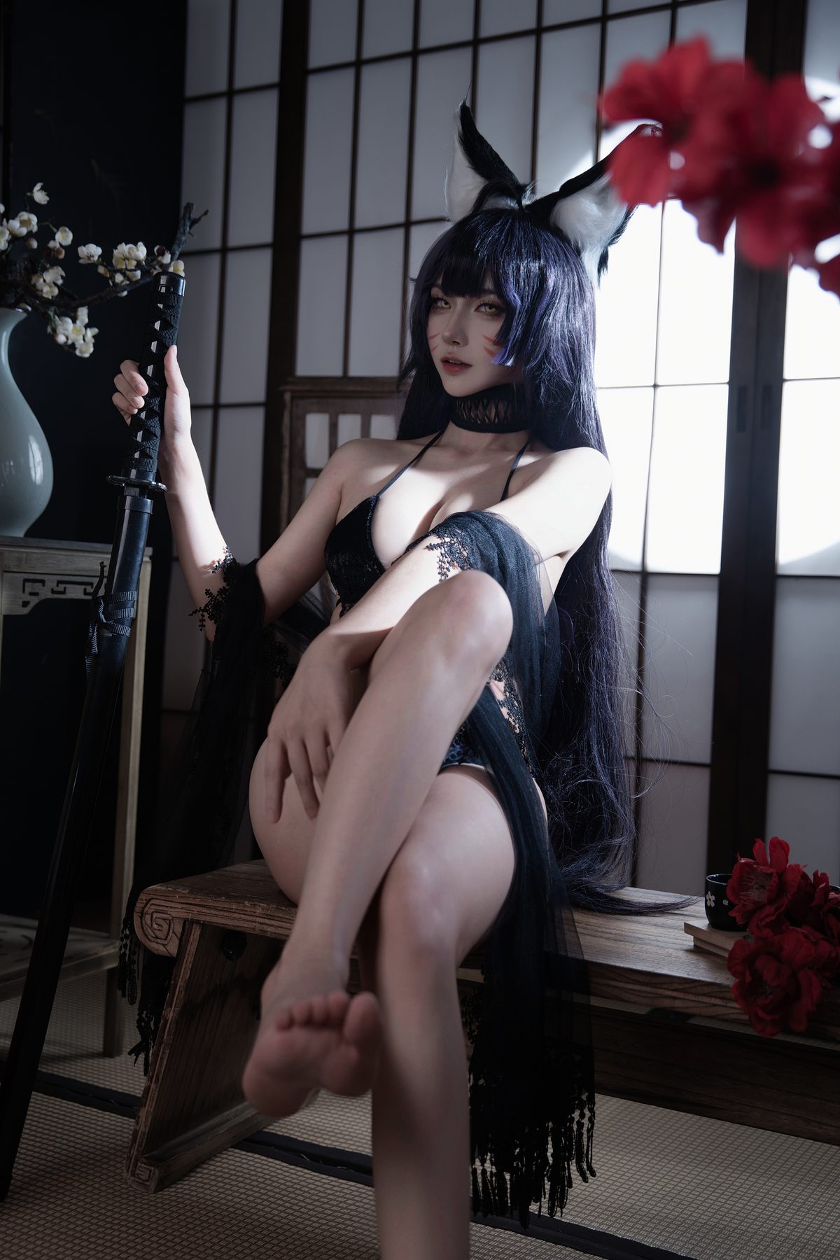 狮砸 碧蓝航线武藏泳装 COS写真