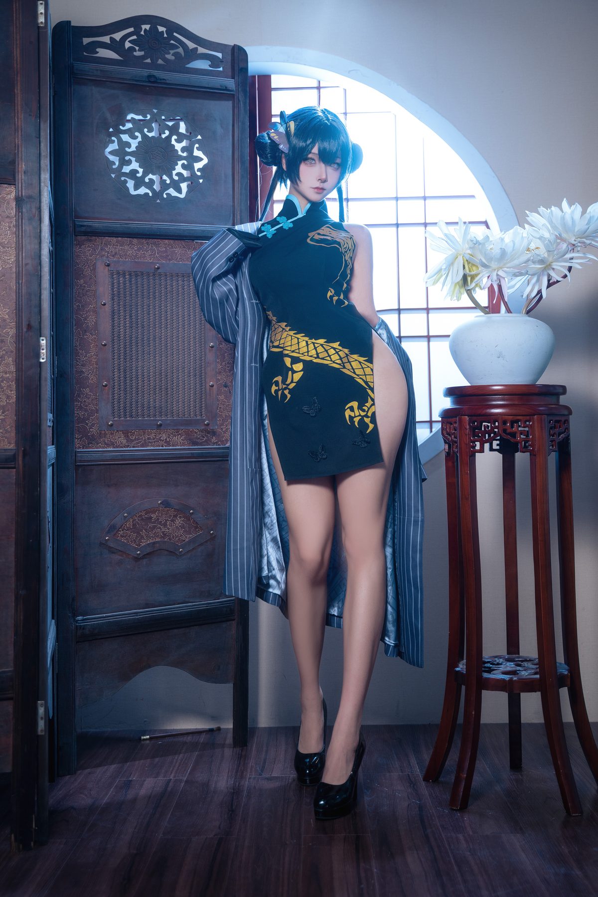 狮砸 蔚蓝档案妃咲旗袍 COS写真