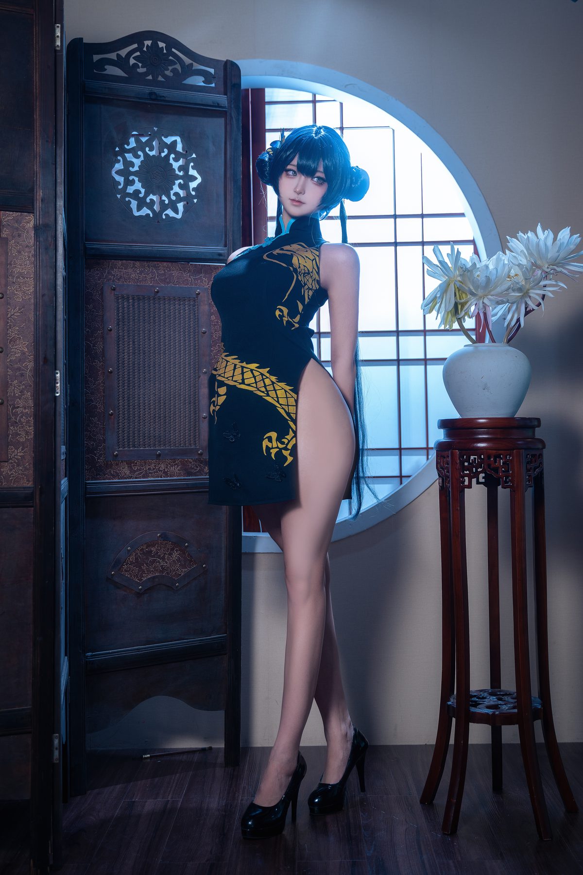 狮砸 蔚蓝档案妃咲旗袍 COS写真