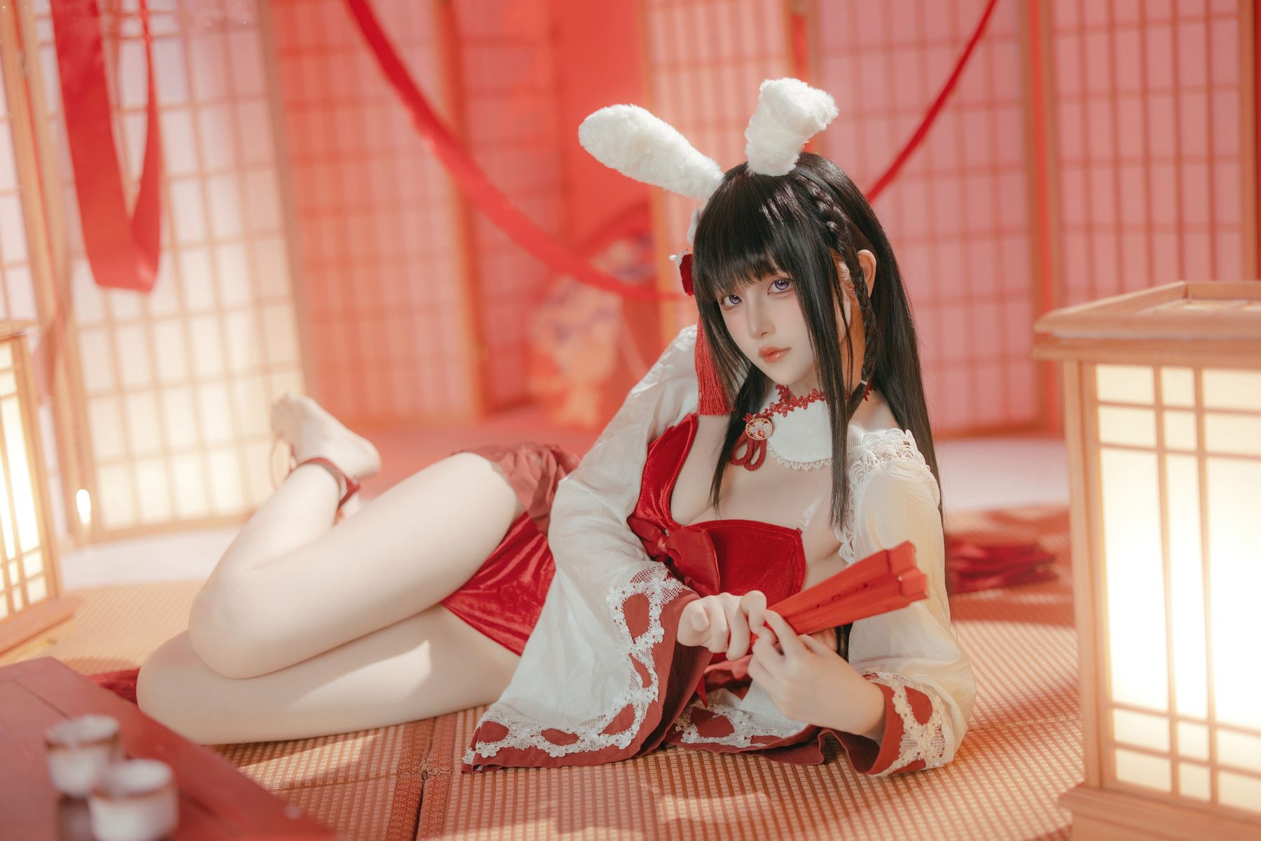 屿鱼Yukako 碧蓝航线 大山·祈愿的巫女兔 COS写真