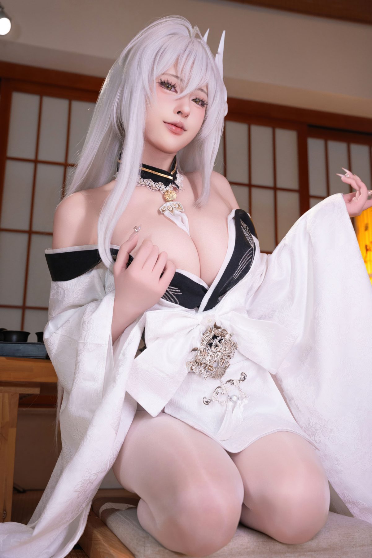清水由乃 碧蓝航线 白凤和服 COS写真