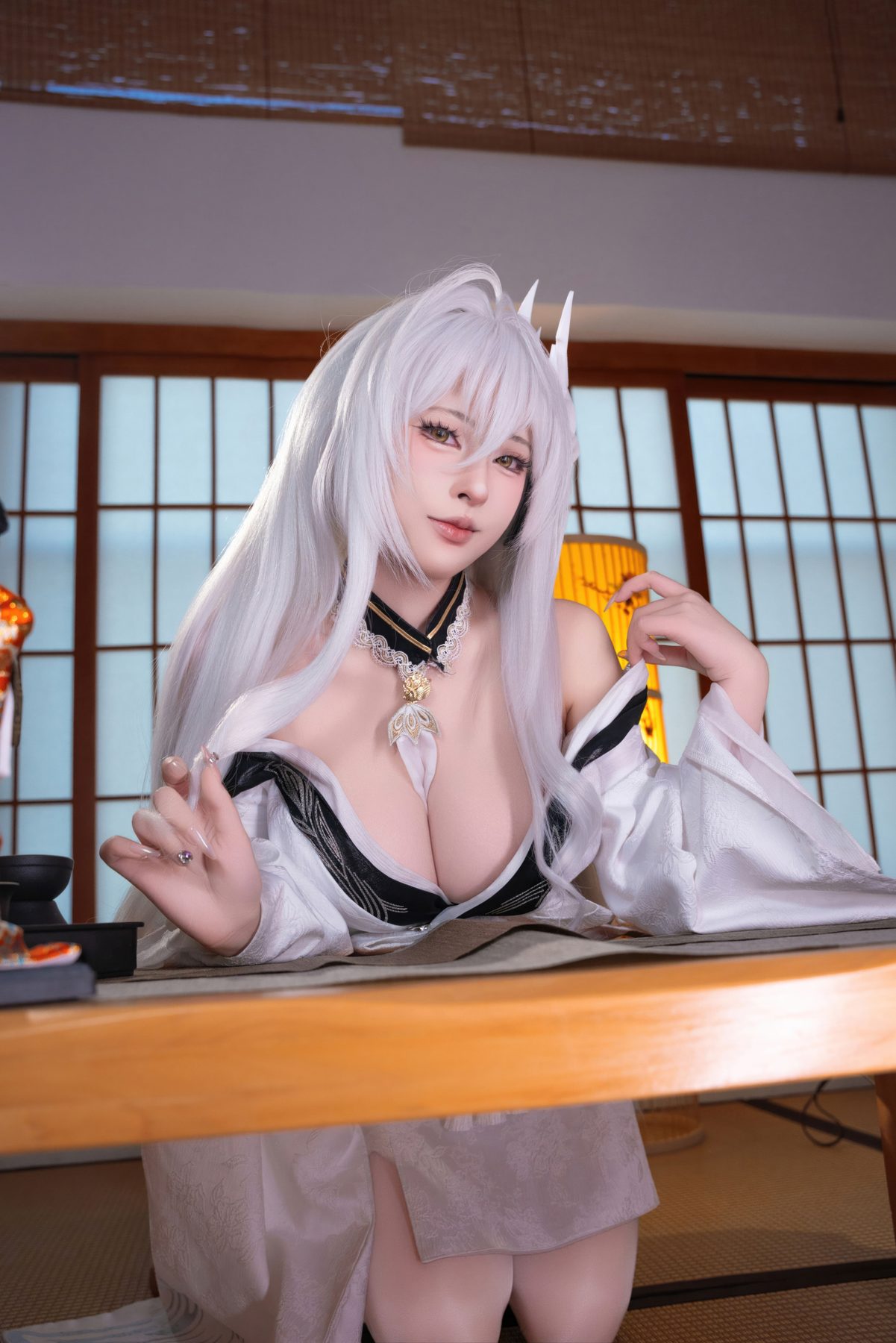 清水由乃 碧蓝航线 白凤和服 COS写真