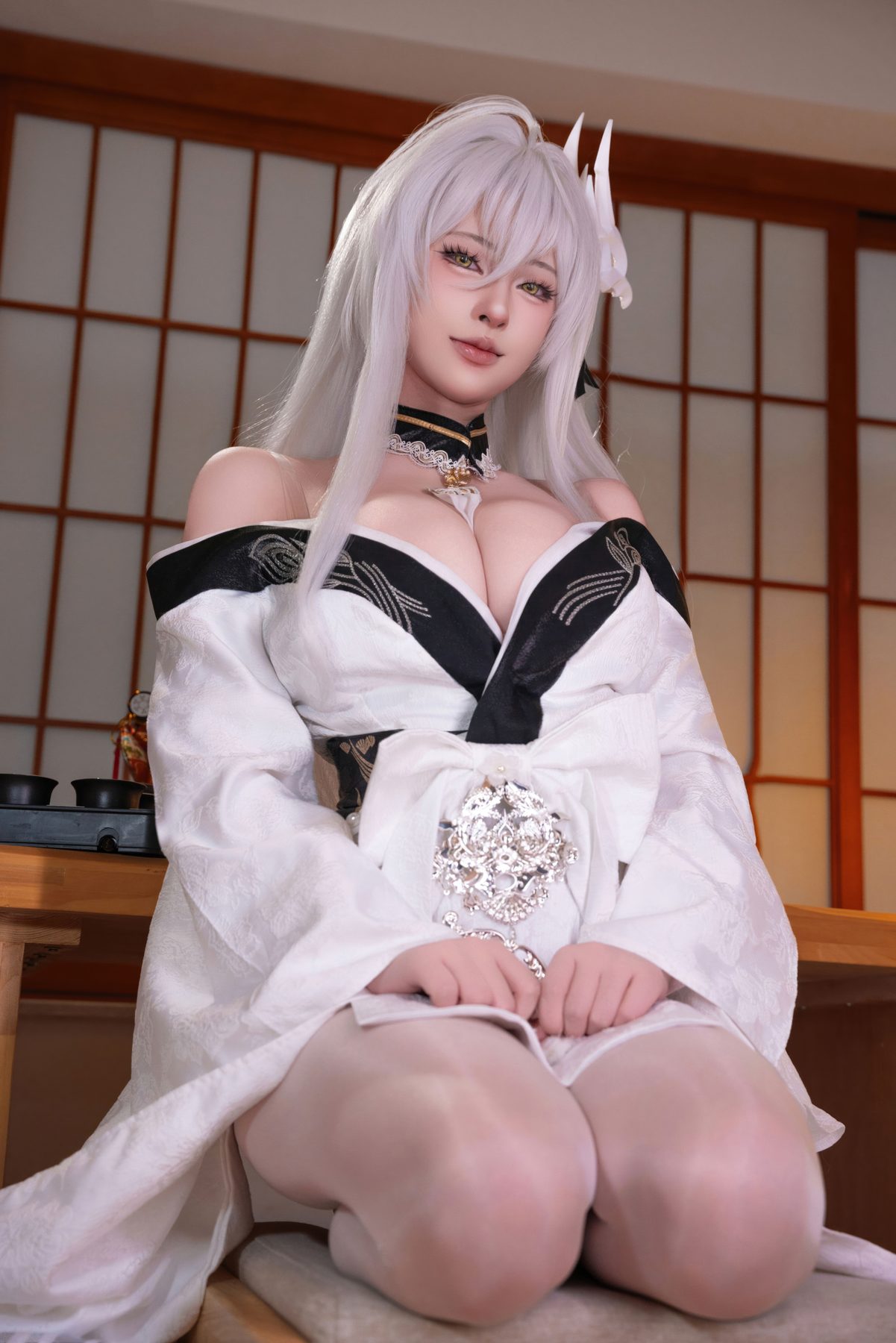清水由乃 碧蓝航线 白凤和服 COS写真