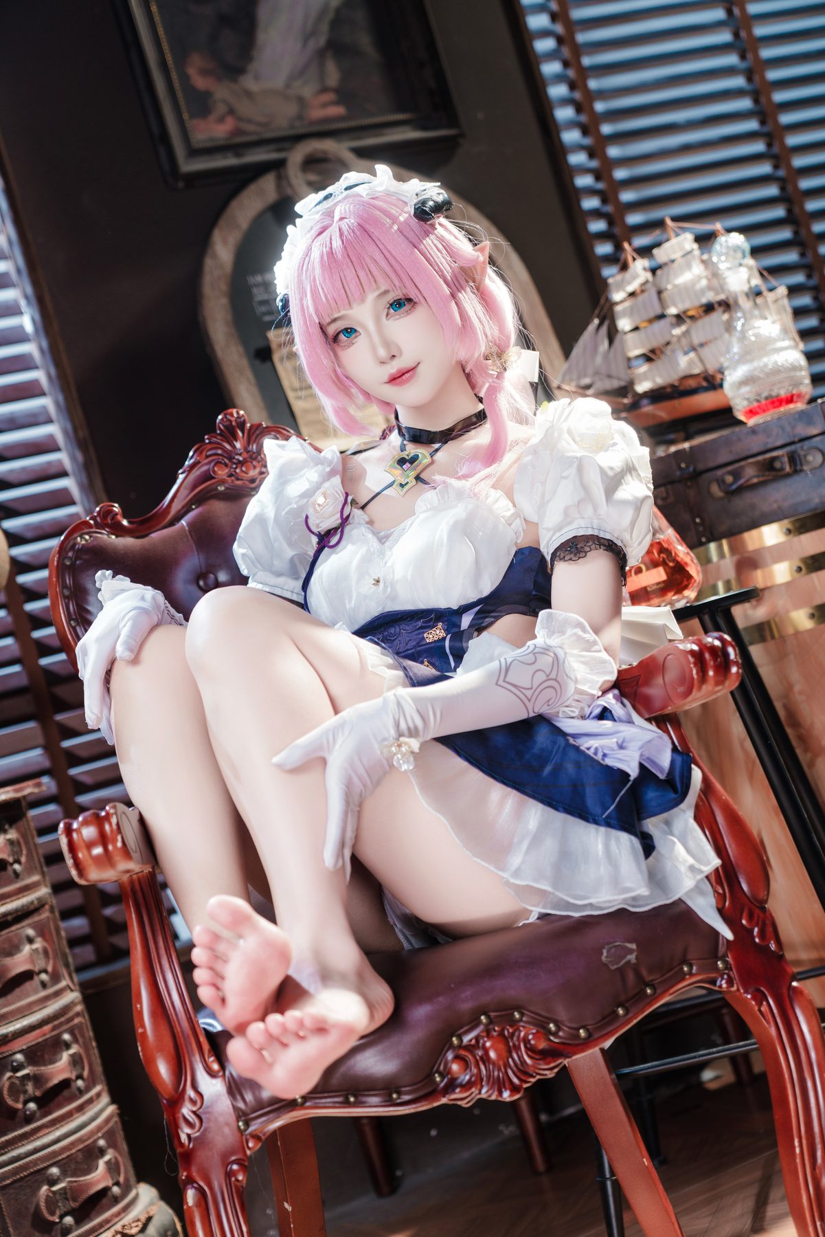 狐玖玖 爱莉希雅女仆 COS写真