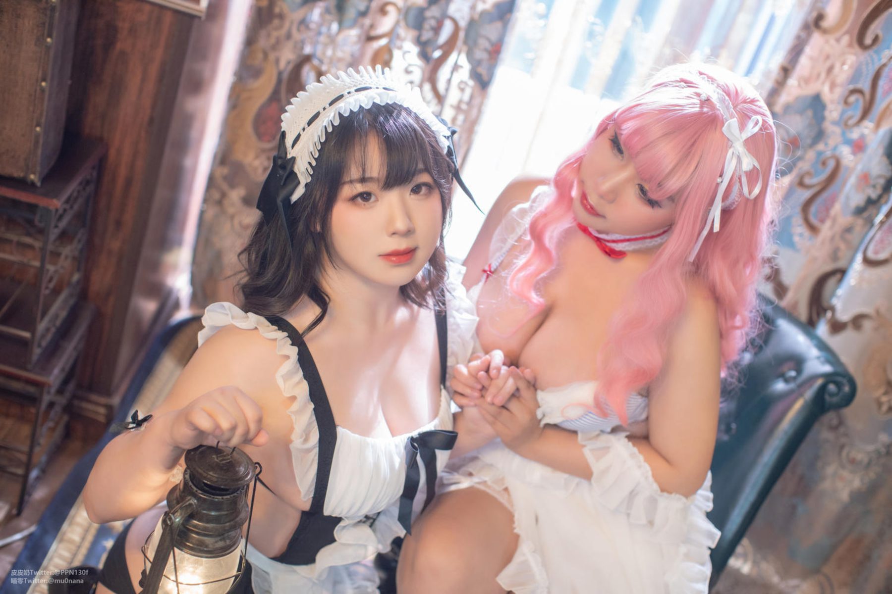 皮皮奶&喵零超可爱 双人女仆 COS写真