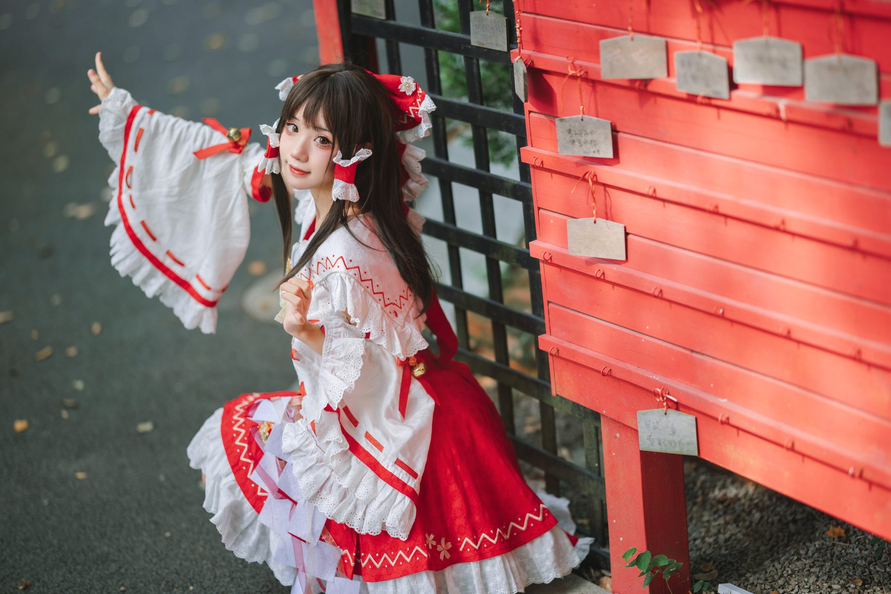 花柒Hana 森森仙短款灵梦 COS写真