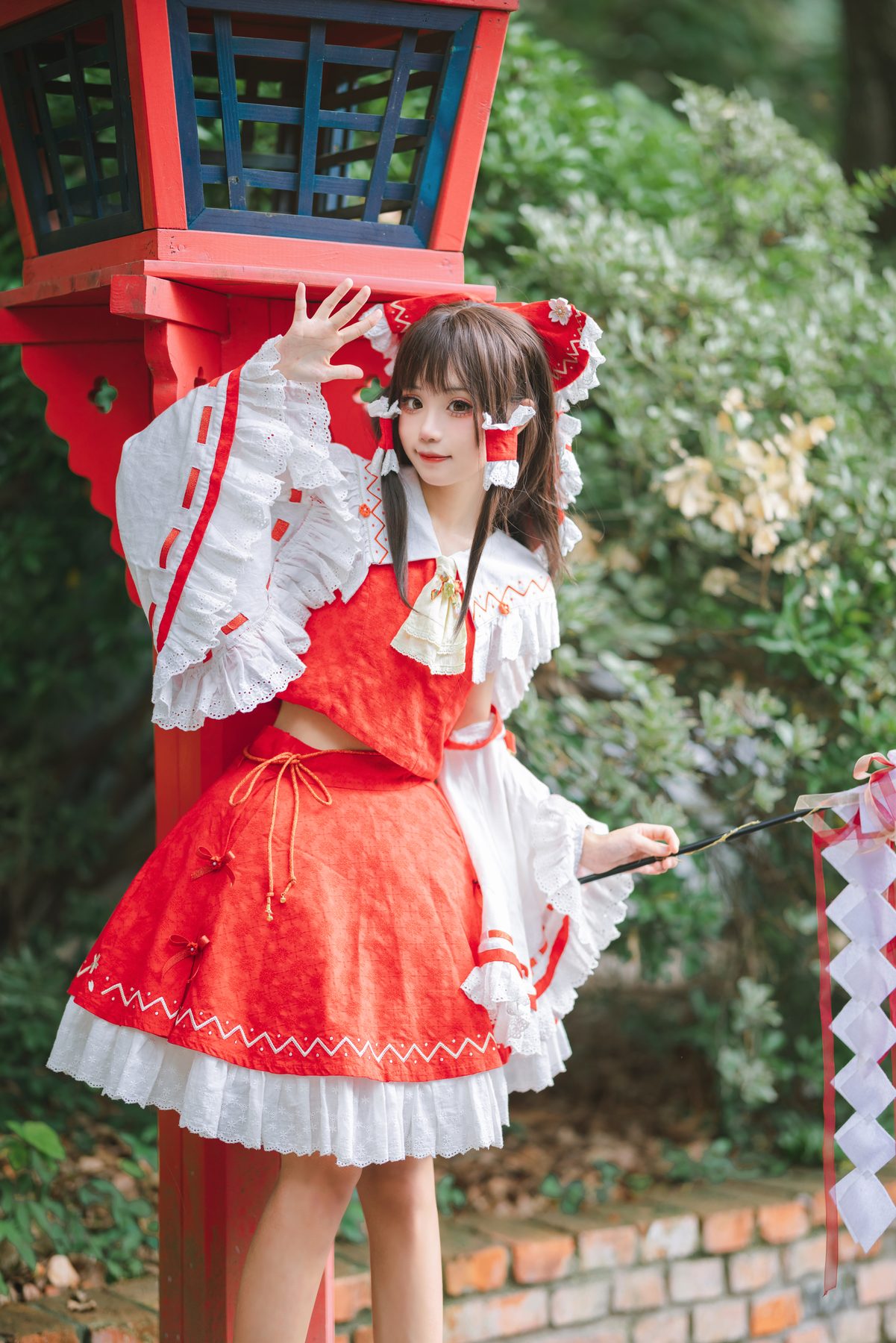 花柒Hana 森森仙短款灵梦 COS写真