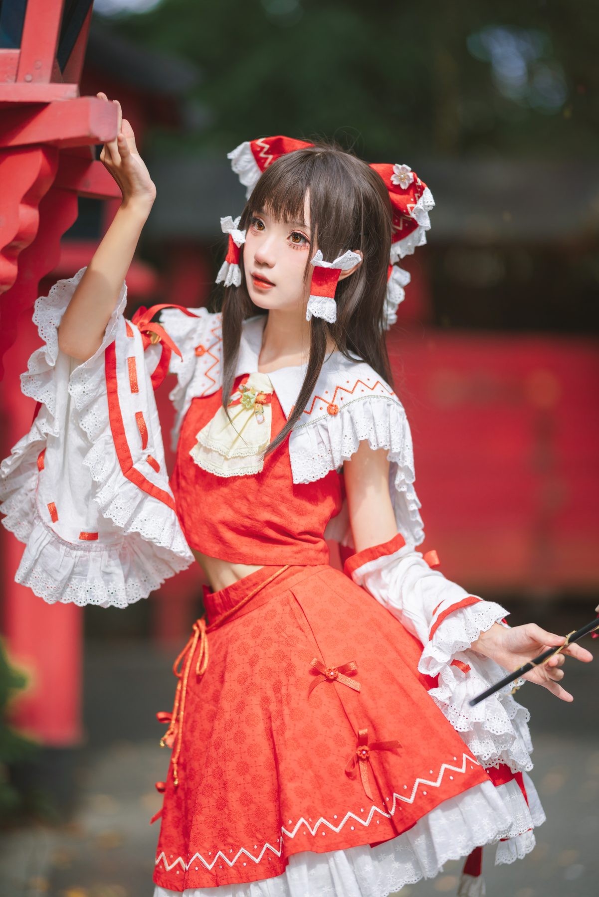 花柒Hana cosplay写真_森森仙短款灵梦合集 | 花柒Hana COS短款灵梦全套图包 [15P]