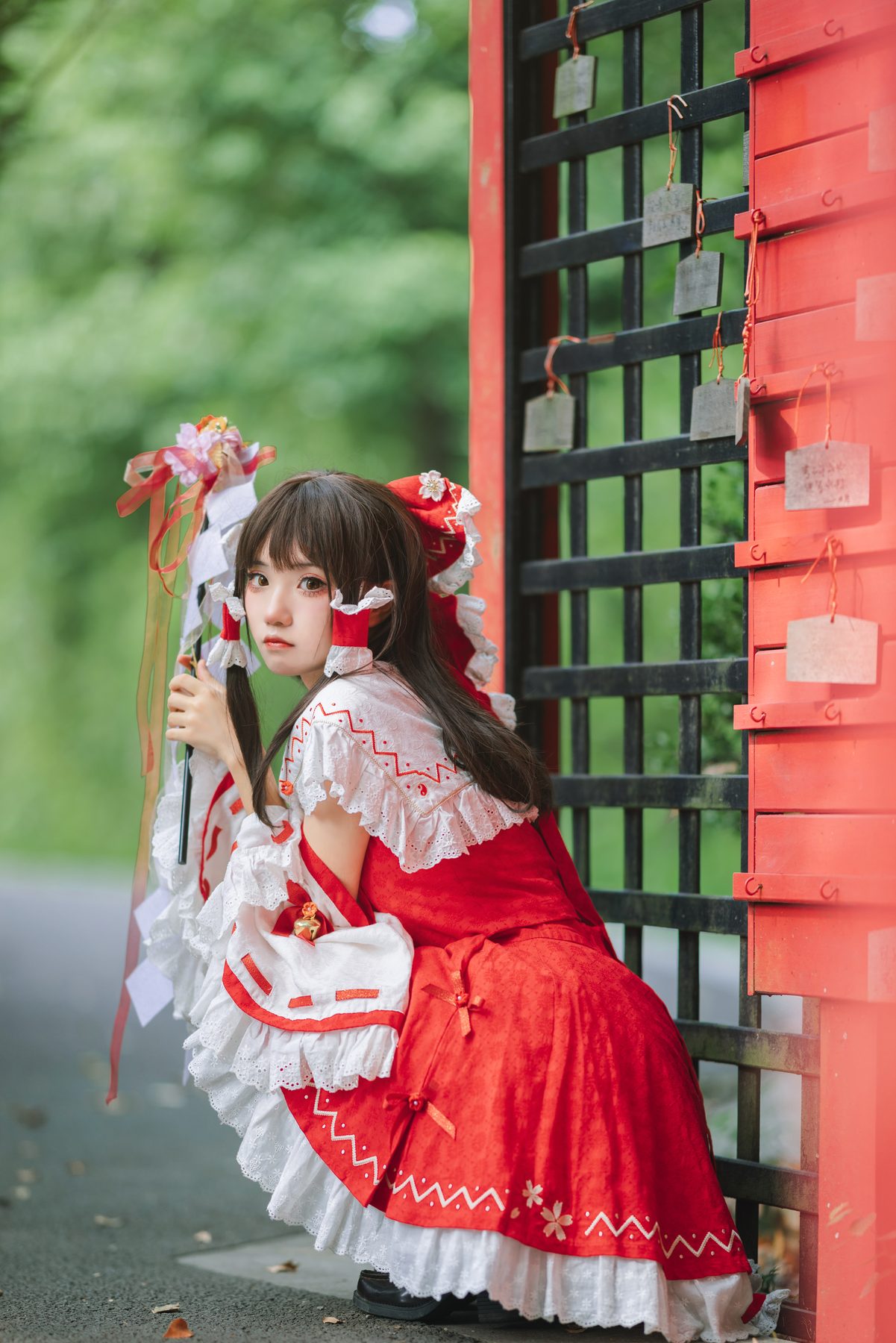 花柒Hana 森森仙短款灵梦 COS写真
