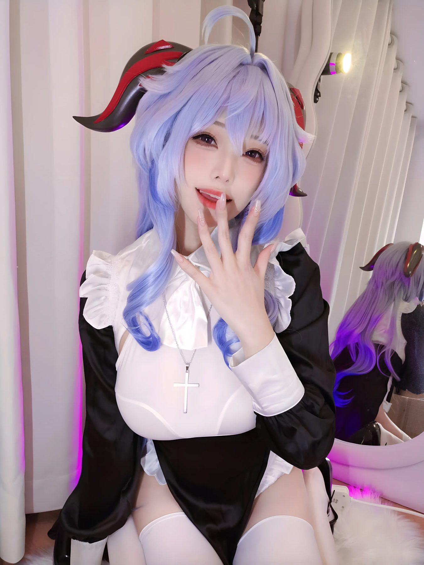 蜜汁猫裘 原神 甘雨修女 COS写真