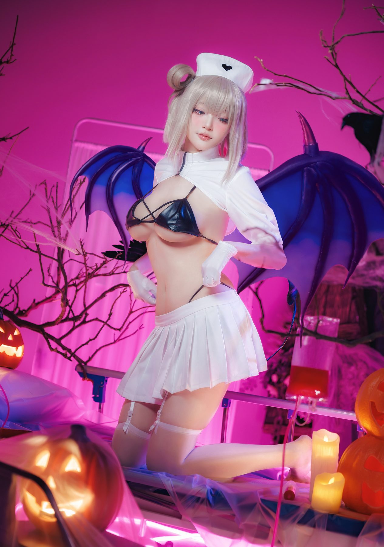 黑龙贯通 cosplay写真_白衣恶魔合集 | 黑龙贯通 COS白衣恶魔全套图包 [14P-175MB]