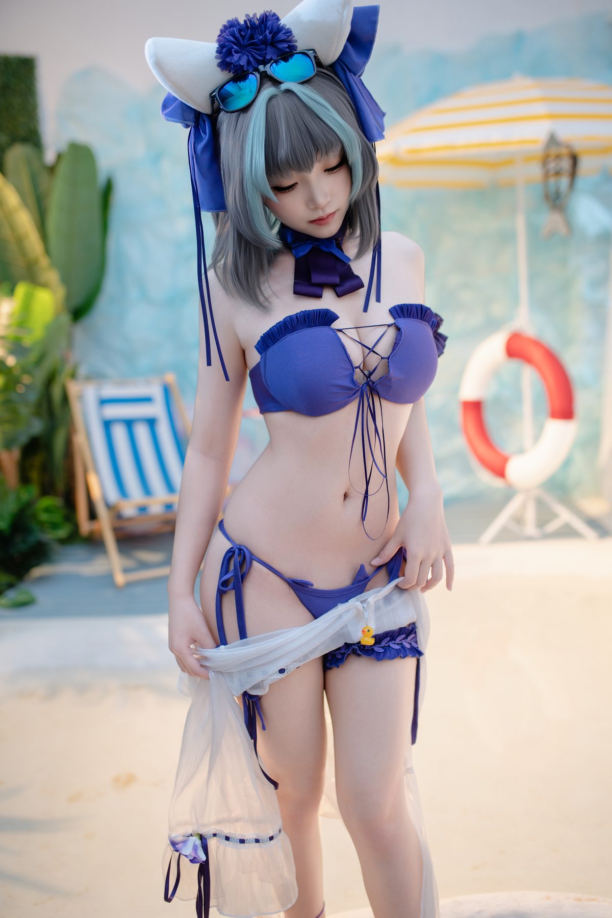 Bangni邦尼 碧蓝航线 柴郡 泳装 COS写真