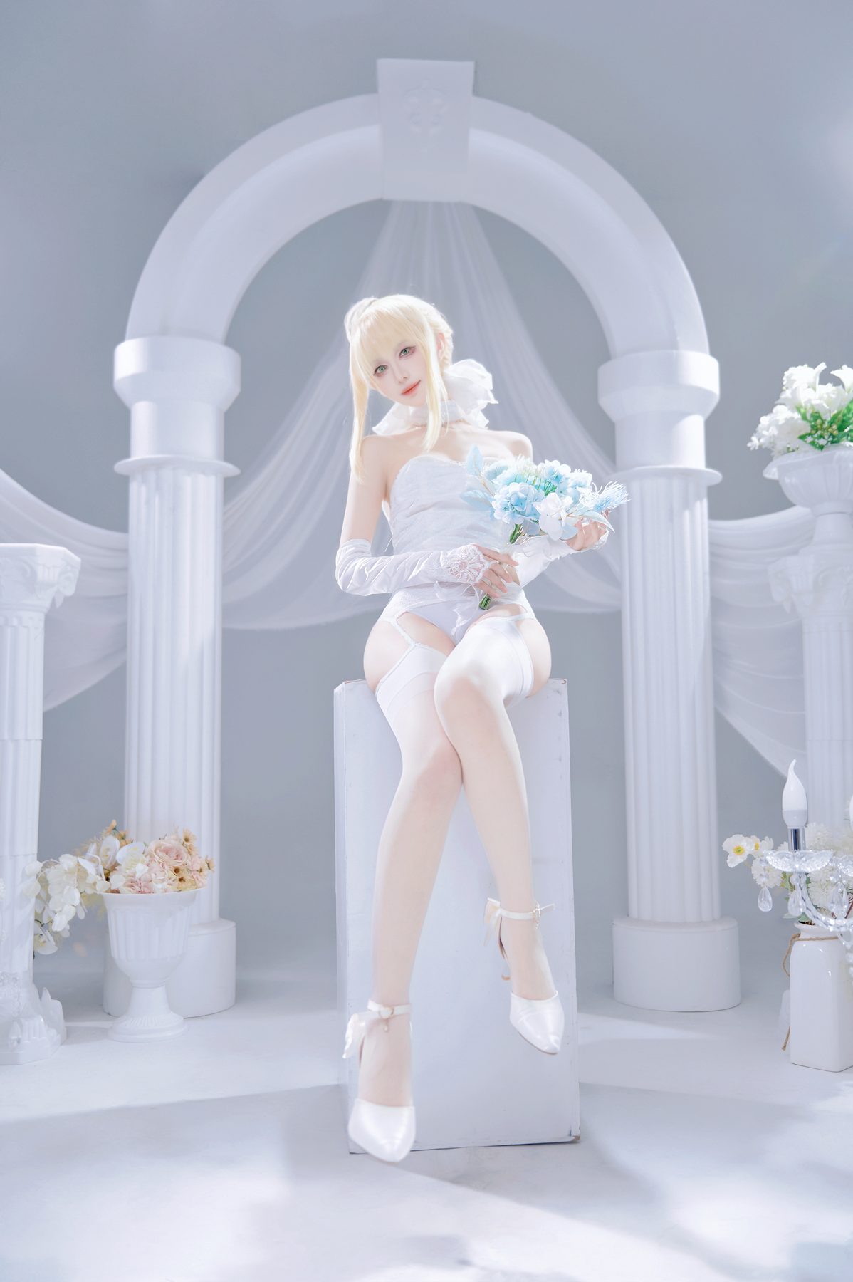 Shika小鹿鹿 FGO Saber花嫁 COS写真