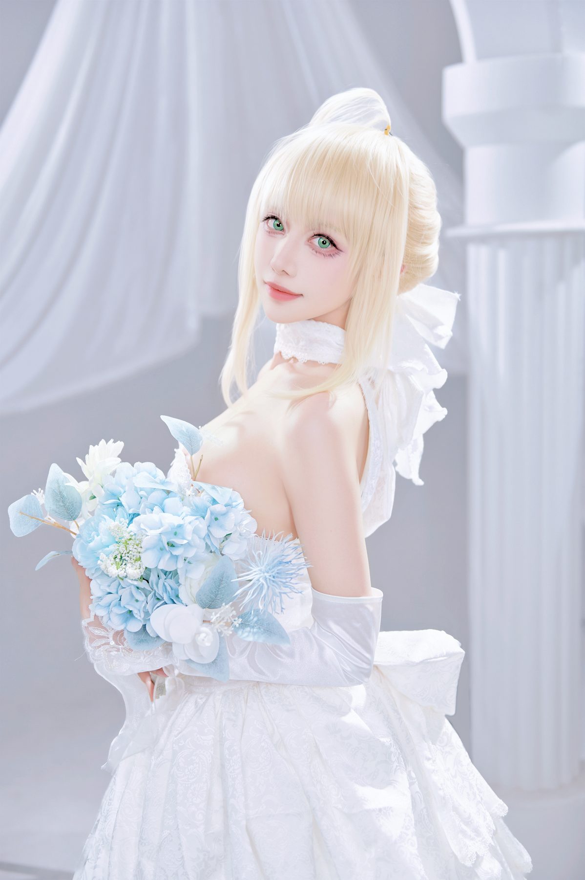 Shika小鹿鹿 FGO Saber花嫁 COS写真