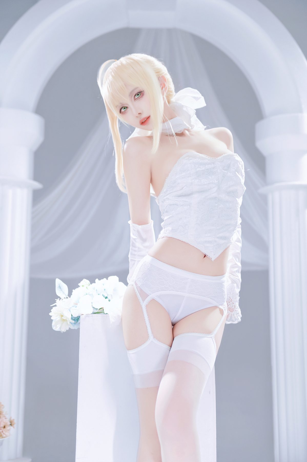 Shika小鹿鹿 FGO Saber花嫁 COS写真