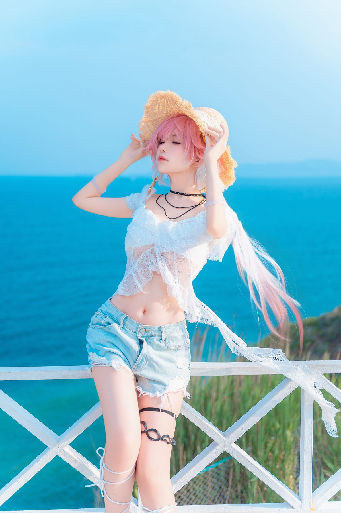 Shika小鹿鹿 鸣潮 长离 海 COS写真