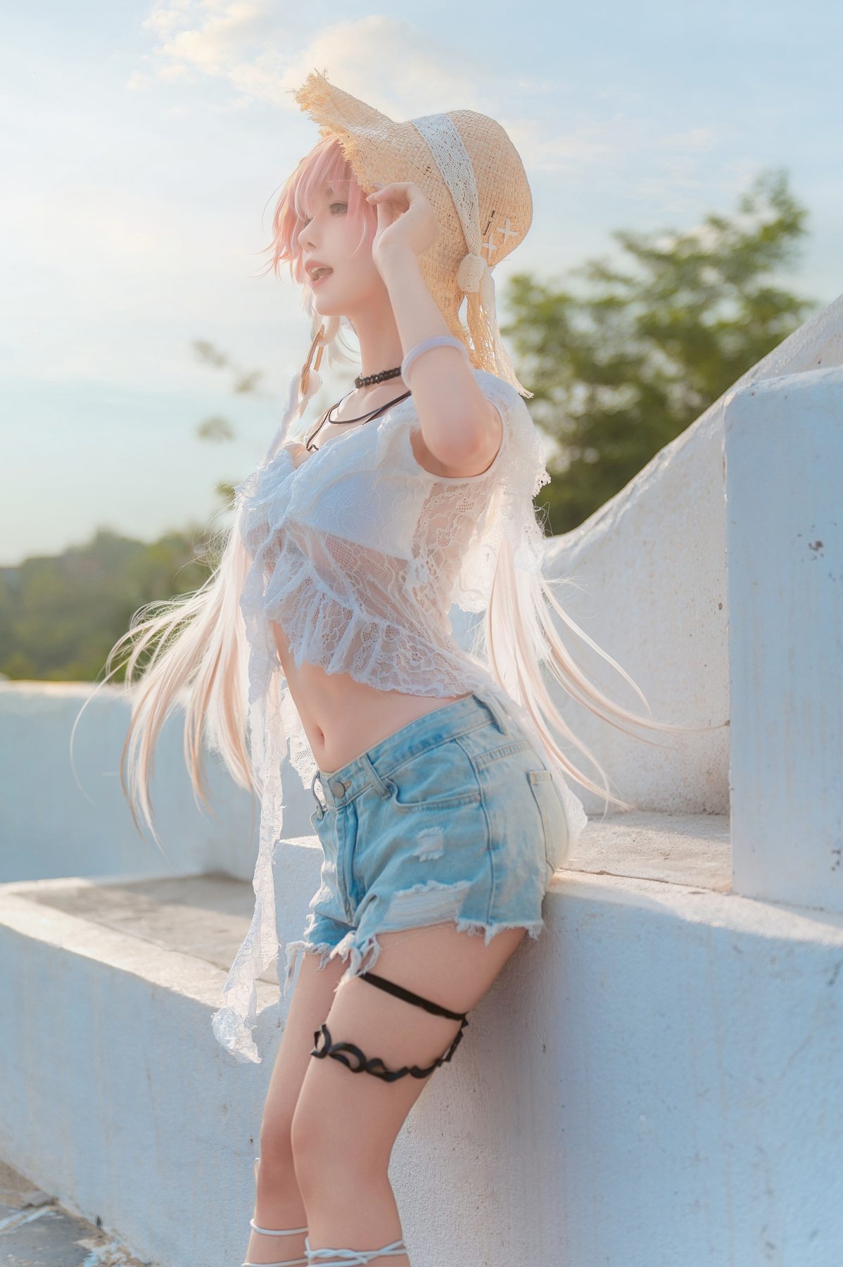 Shika小鹿鹿 鸣潮 长离 海 COS写真