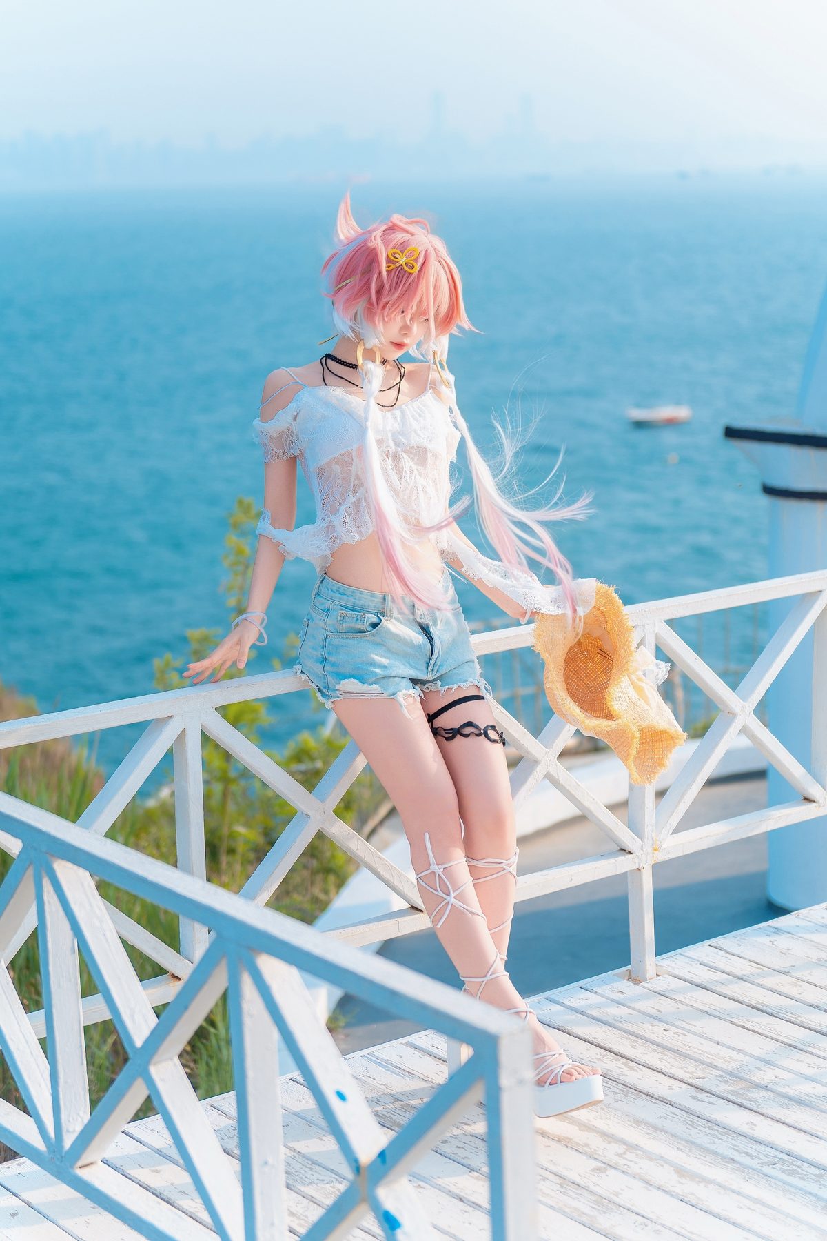 Shika小鹿鹿 鸣潮 长离 海 COS写真