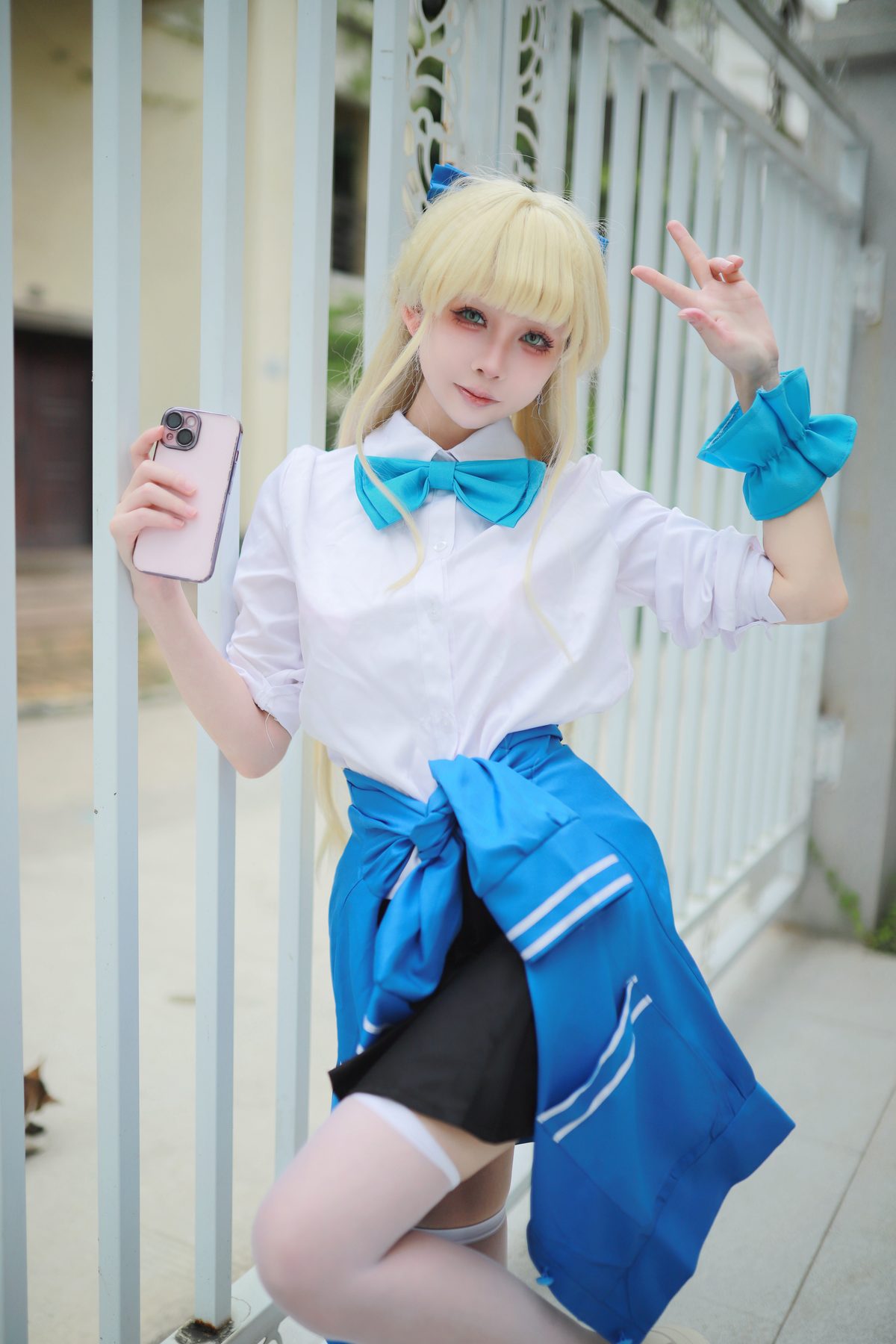 上杉绘梨落 蔚蓝档案 飞鸟马时 校服 COS写真