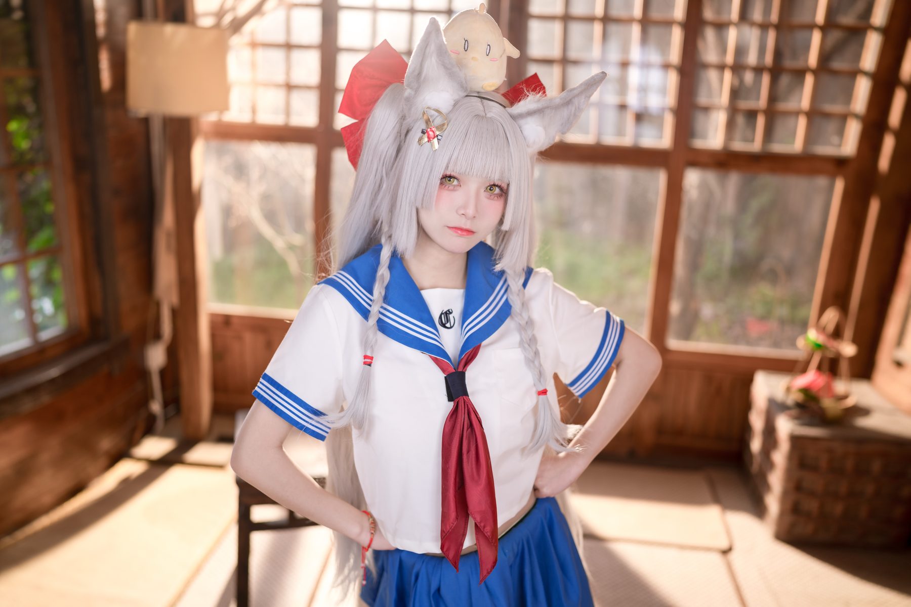 九柒喵 碧蓝航线 朝凪 JK COS写真