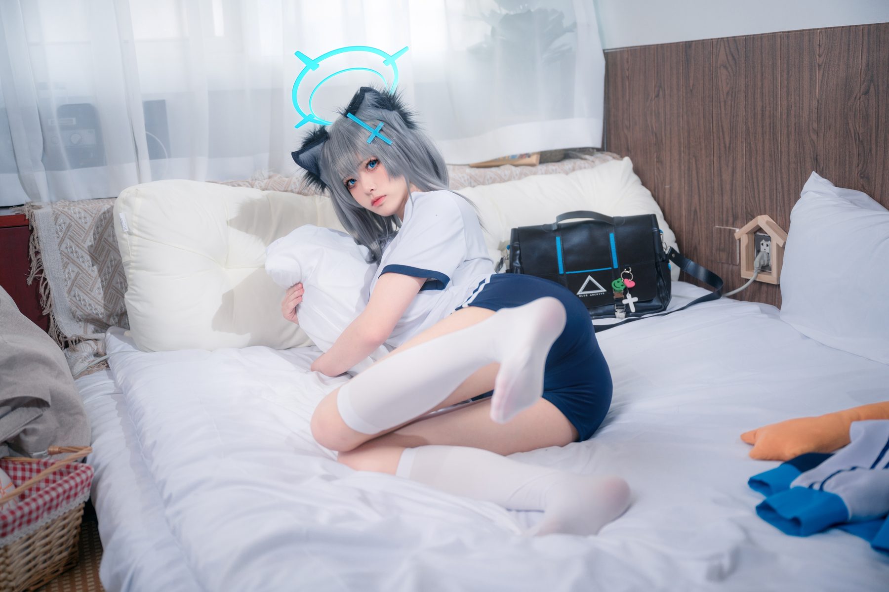 九柒喵 体操服白子 COS写真