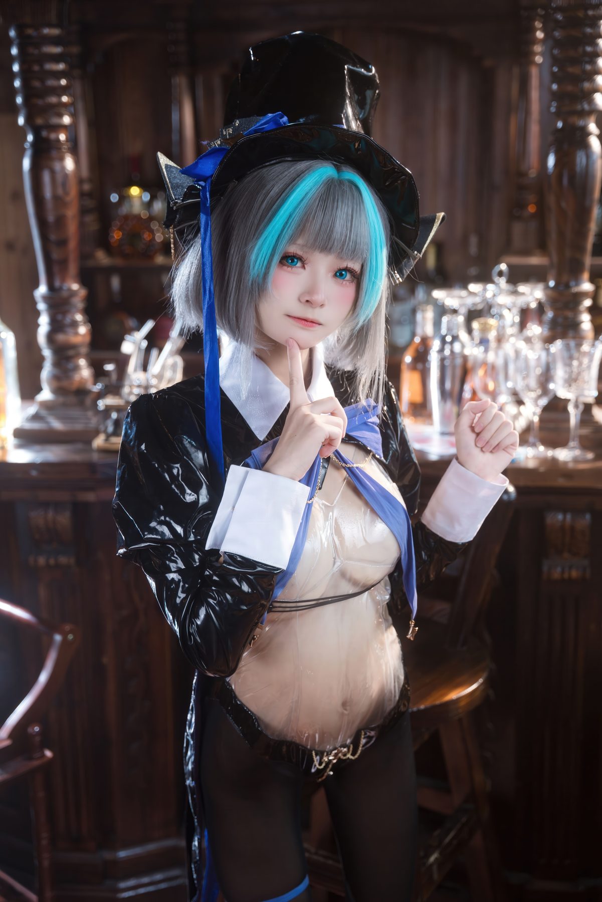 九柒喵 碧蓝航线 柴郡兔女郎 COS写真