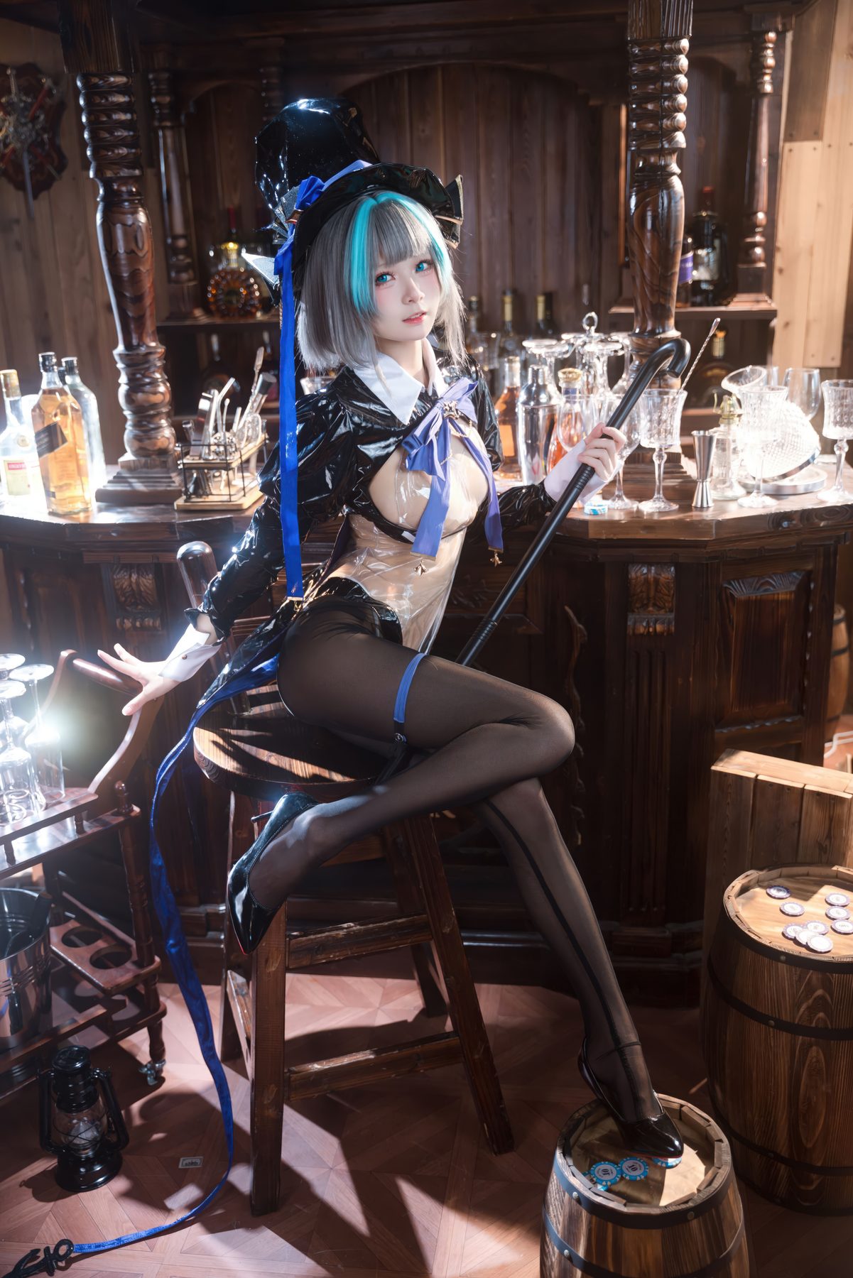 九柒喵 碧蓝航线 柴郡兔女郎 COS写真