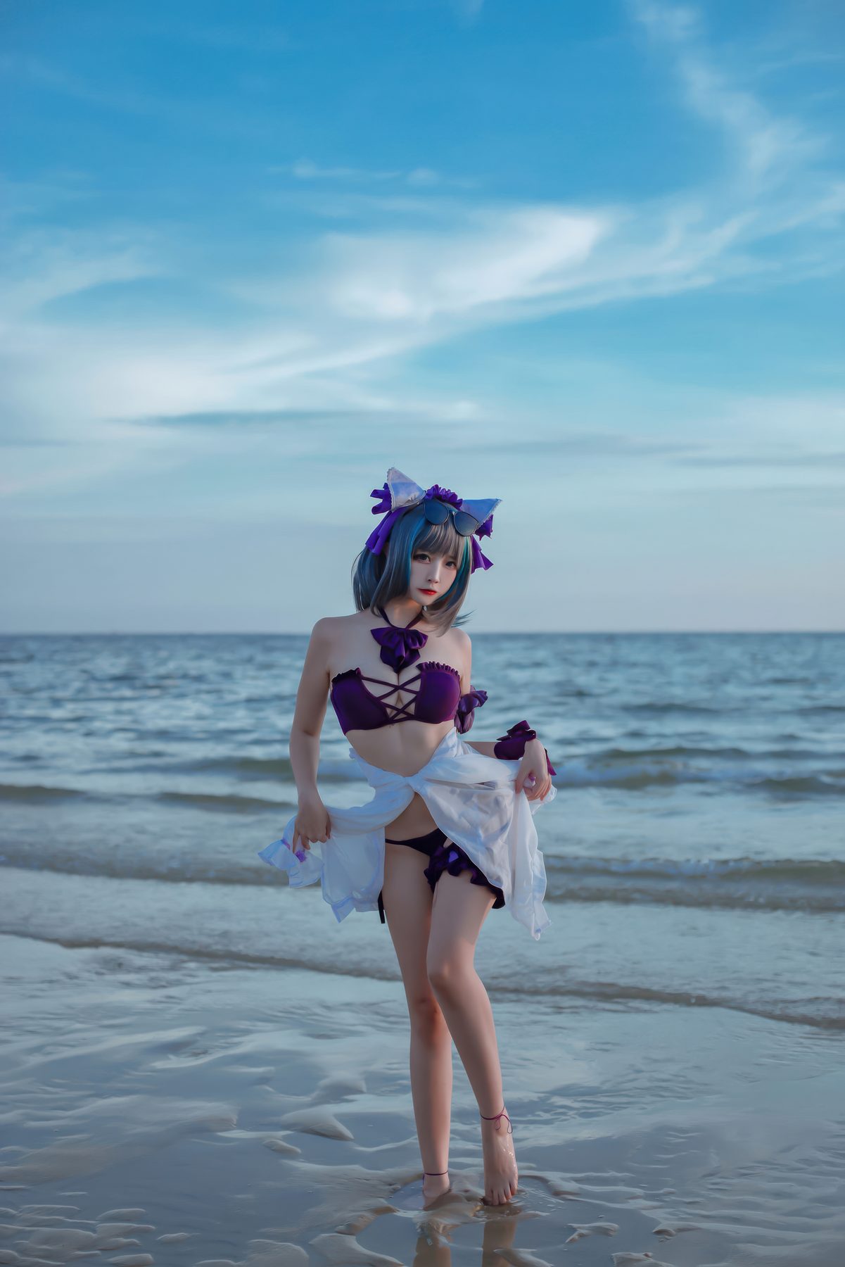 二佐Nisa 碧蓝航线 柴郡泳装 COS写真