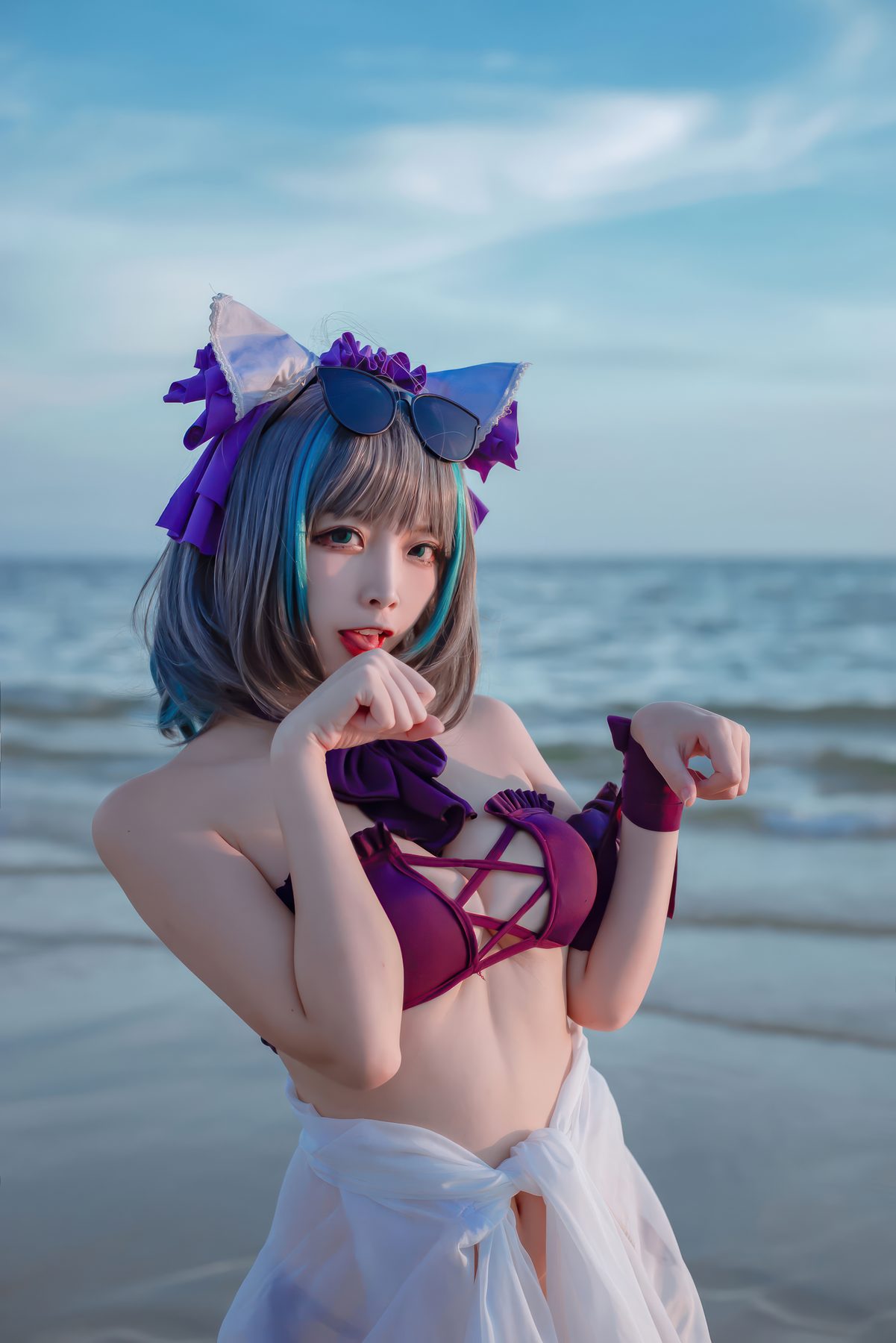 二佐Nisa cosplay写真_碧蓝航线柴郡泳装合集 | 二佐Nisa COS柴郡泳装全套图包 [30P-373MB]