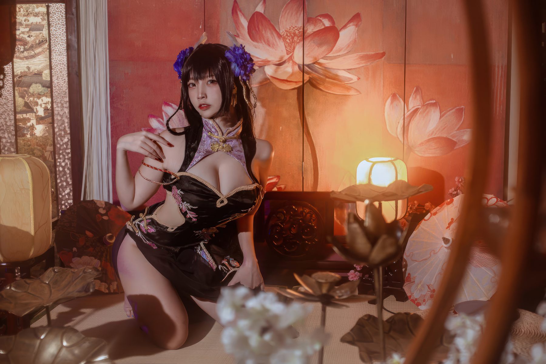 二佐Nisa 碧蓝航线 比叡鲟旗袍 COS写真