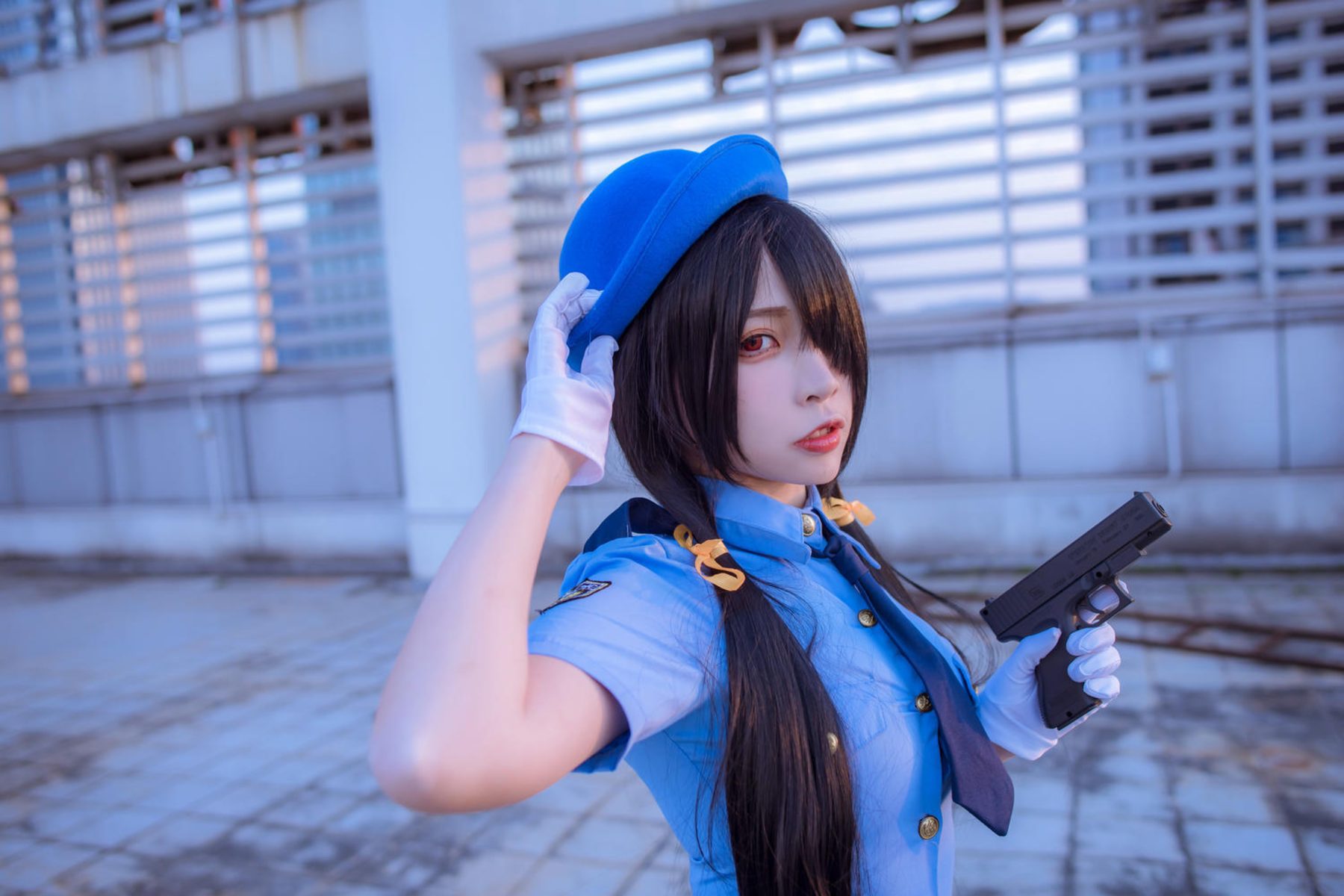 二佐Nisa cosplay写真_约会大作战狂三女警合集 | 二佐Nisa COS狂三女警全套图包 [28P-376MB]