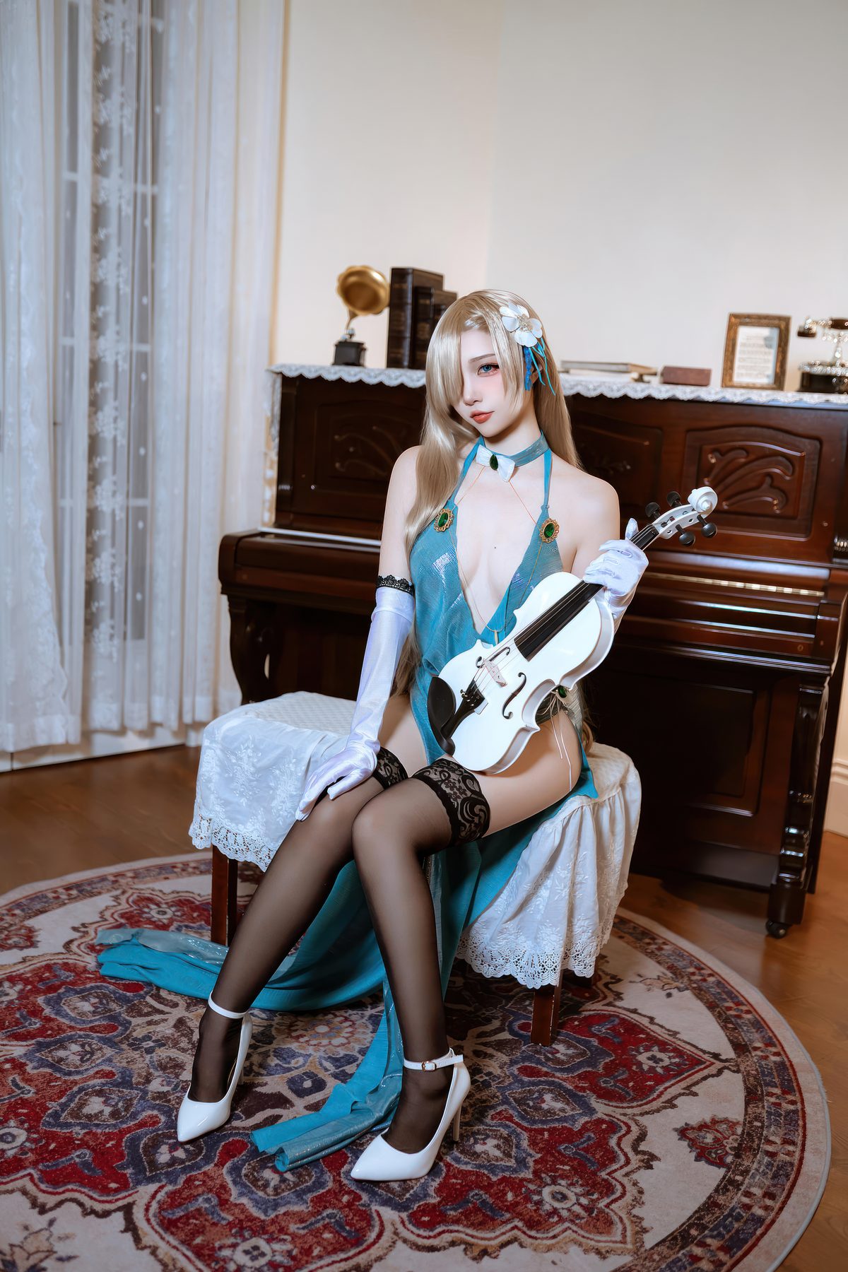 二佐Nisa 蔚蓝档案 一之濑明日奈 礼服 COS写真