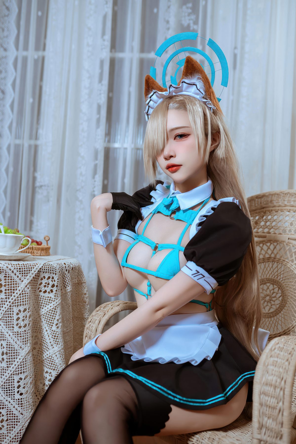 二佐Nisa 蔚蓝档案 一之濑明日奈 猫耳女仆 COS写真
