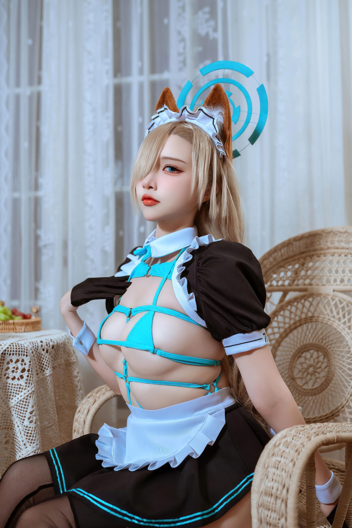二佐Nisa 蔚蓝档案 一之濑明日奈 猫耳女仆 COS写真