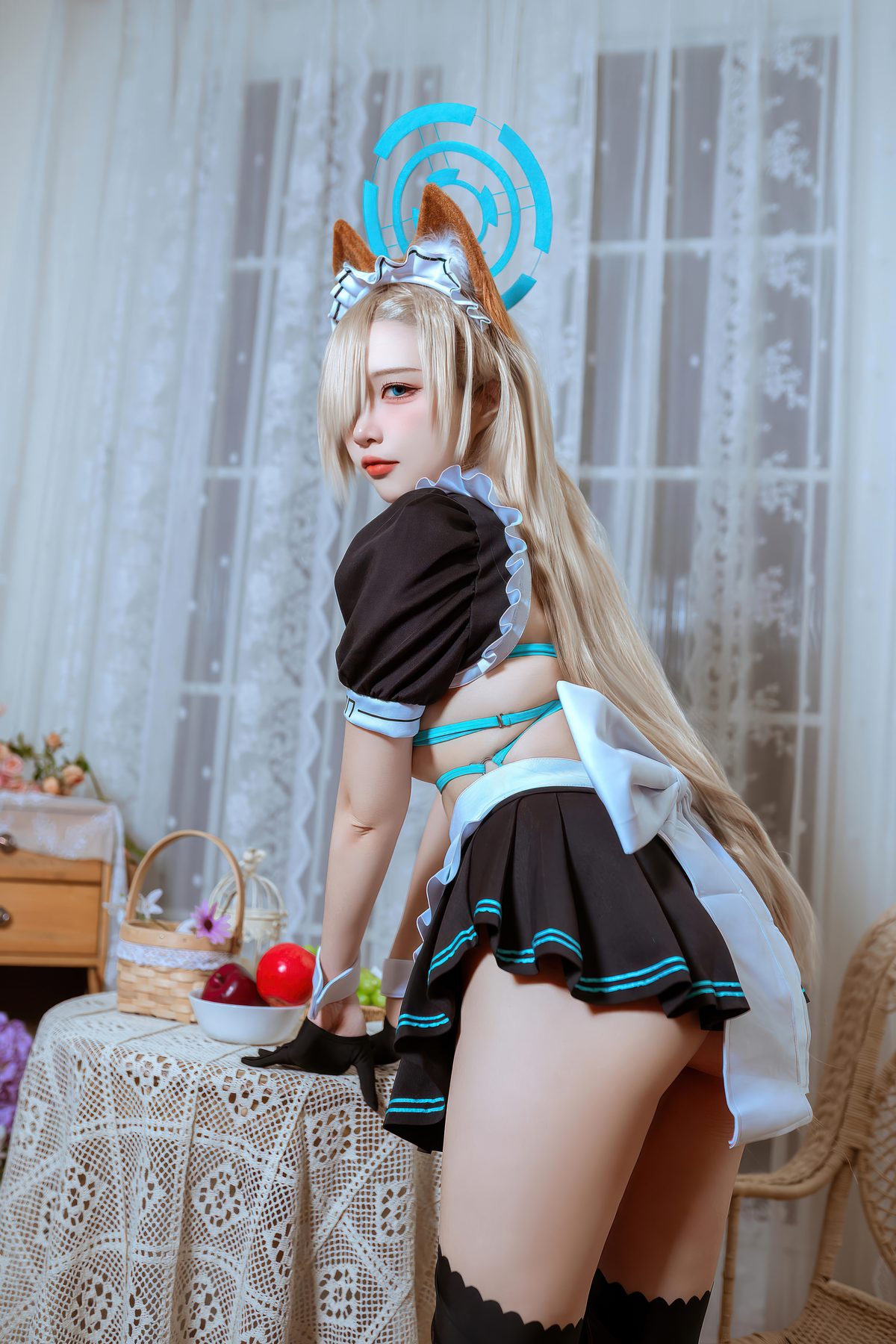 二佐Nisa 蔚蓝档案 一之濑明日奈 猫耳女仆 COS写真