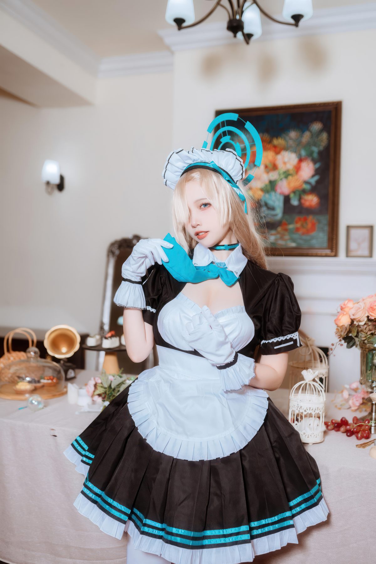 二佐Nisa 蔚蓝档案 一之濑明日奈 女仆 COS写真