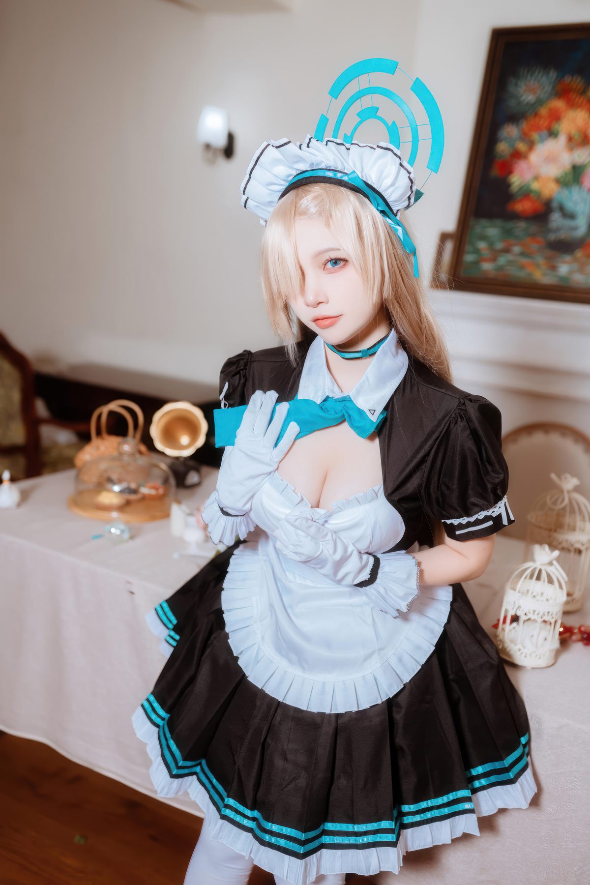 二佐Nisa 蔚蓝档案 一之濑明日奈 女仆 COS写真