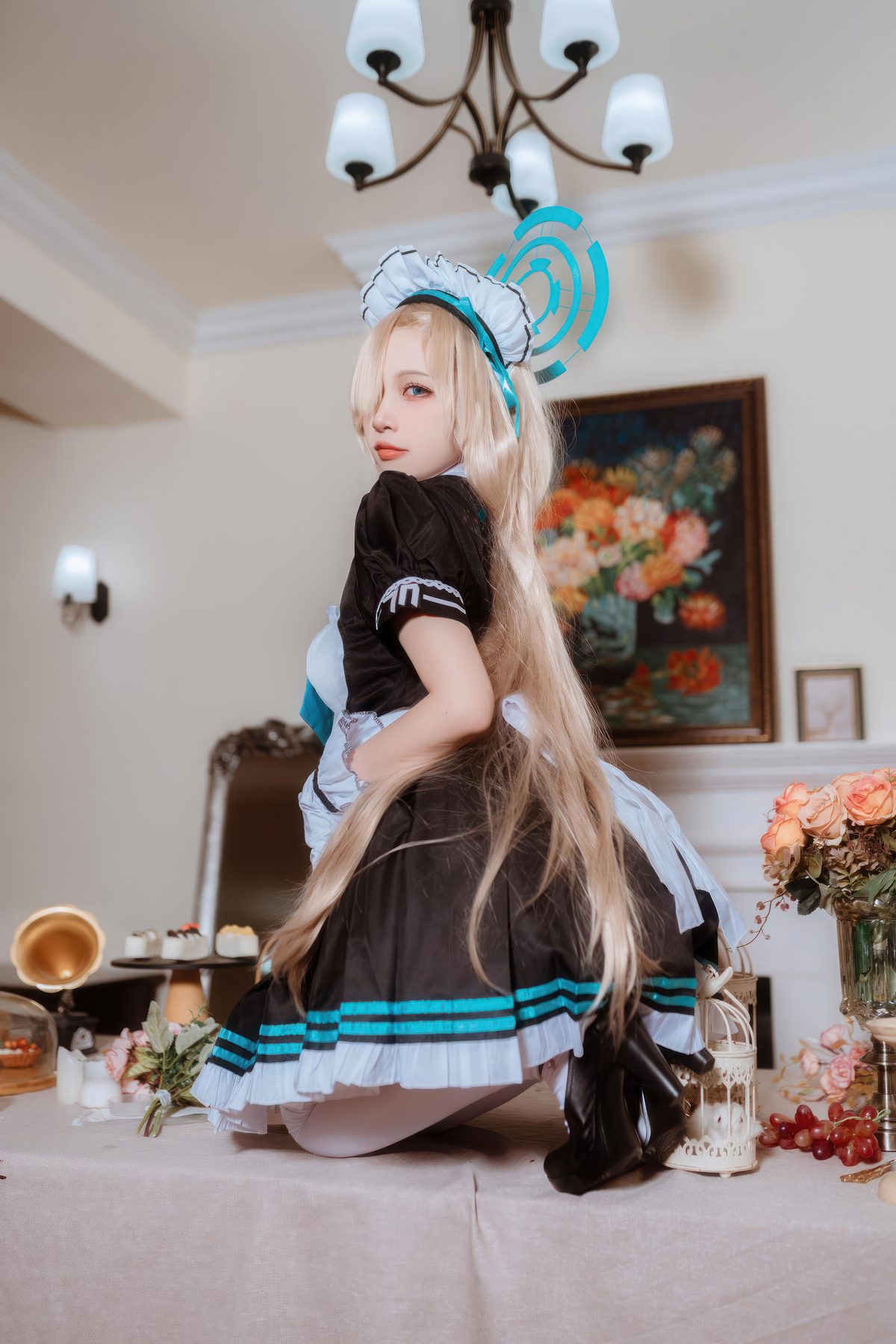 二佐Nisa 蔚蓝档案 一之濑明日奈 女仆 COS写真