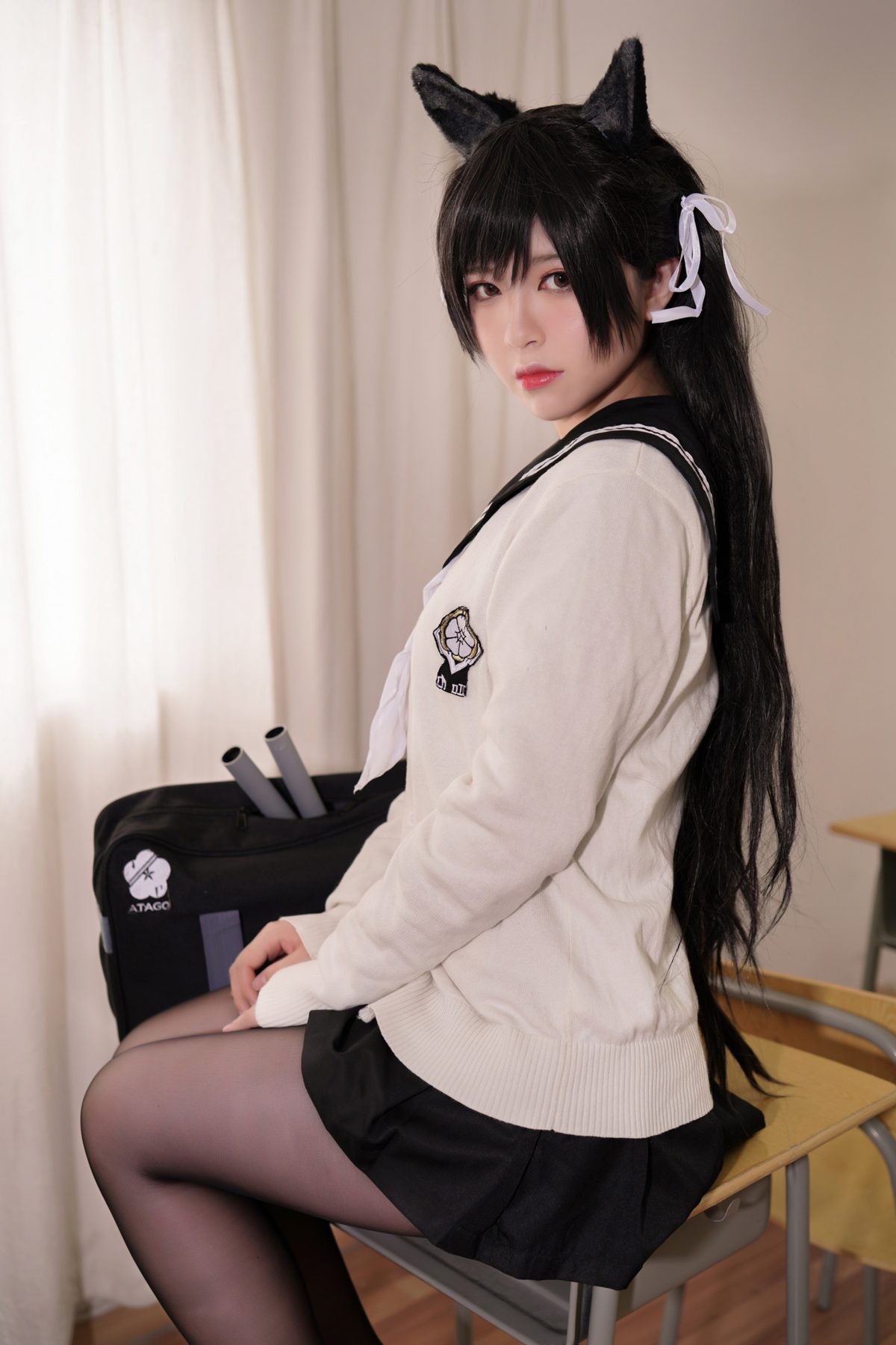 半半子 爱宕 学园幻想曲 COS写真