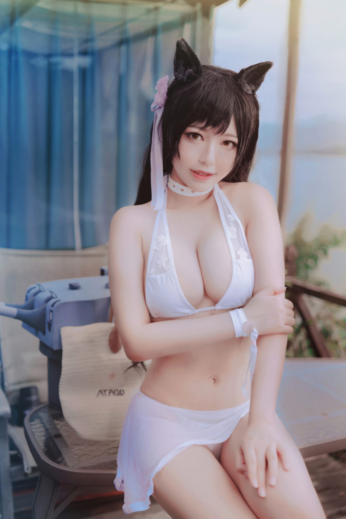 半半子 碧蓝航线 爱宕泳装 COS写真