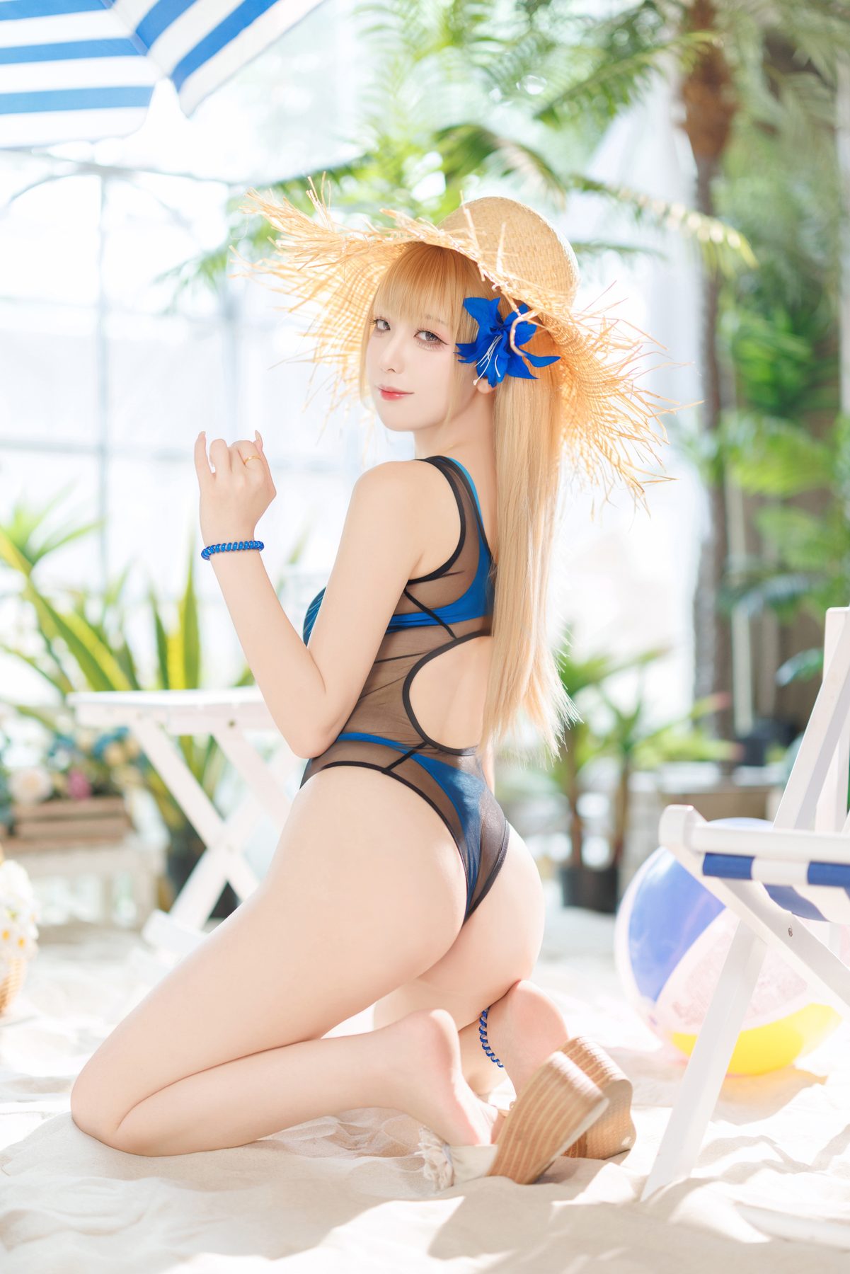 封疆疆v 热带缤纷 蓝莓+火龙果竞泳 COS写真
