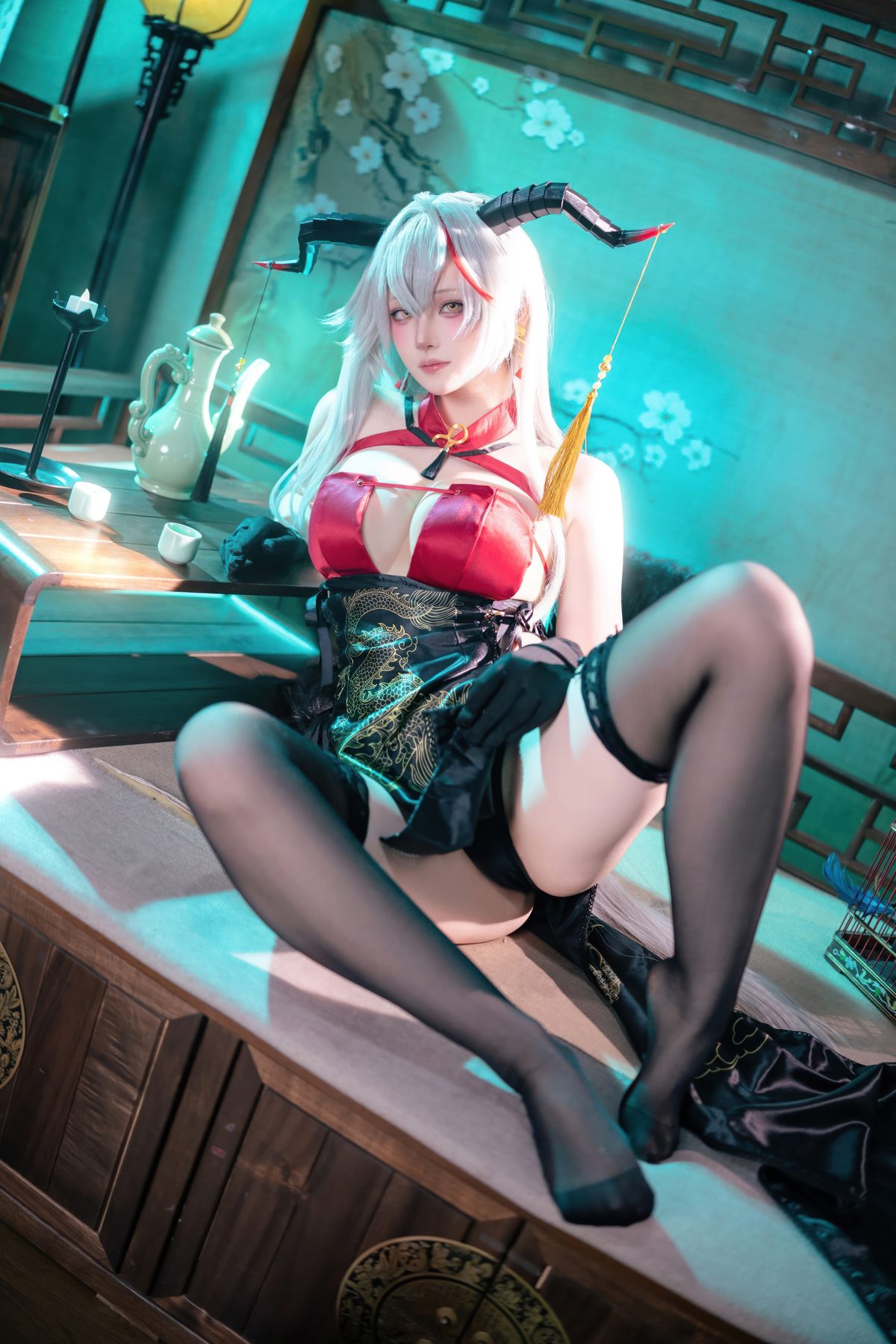 屿鱼 cosplay写真_碧蓝航线埃吉尔旗袍合集 | 屿鱼 COS埃吉尔旗袍全套图包 [50P-989MB]