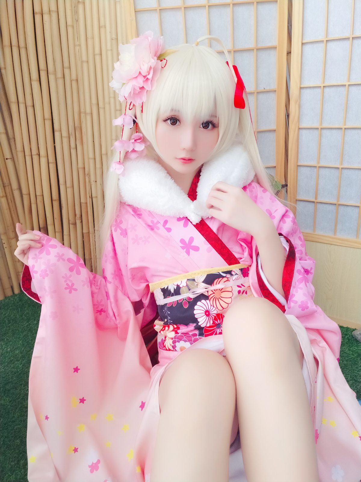 星之迟迟 粉红泡泡包 COS写真