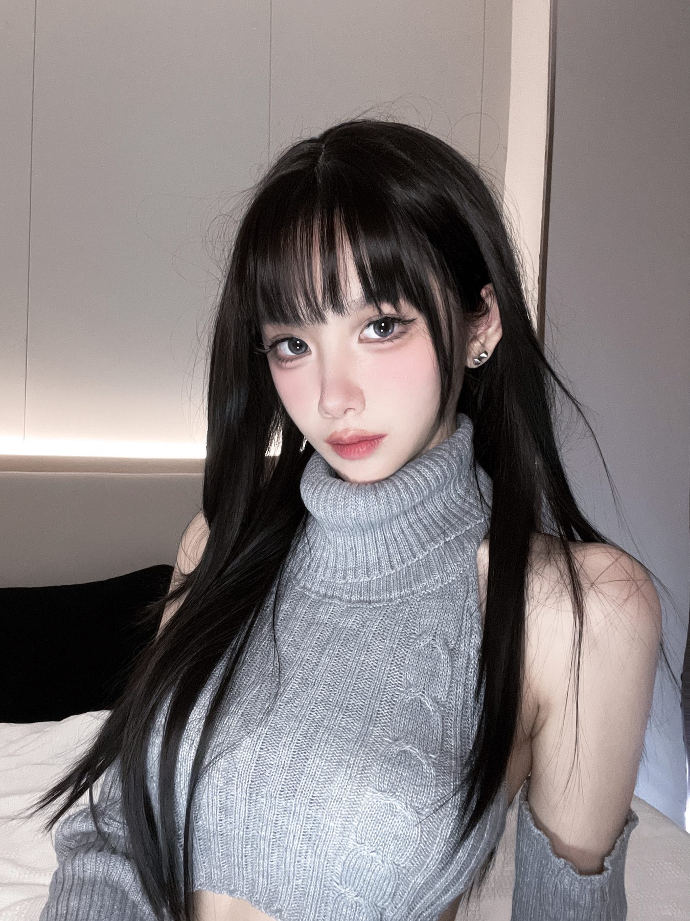 果咩酱w 灰灰毛衣 COS写真