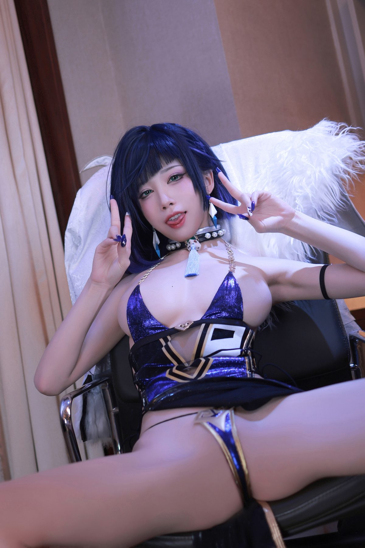 水淼Aqua 夜兰同人礼服 啊 COS写真
