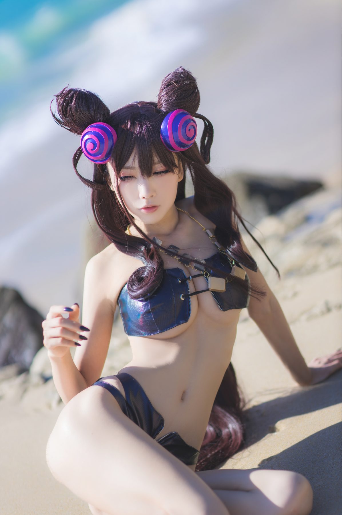 水淼Aqua 紫式部水着Ver COS写真